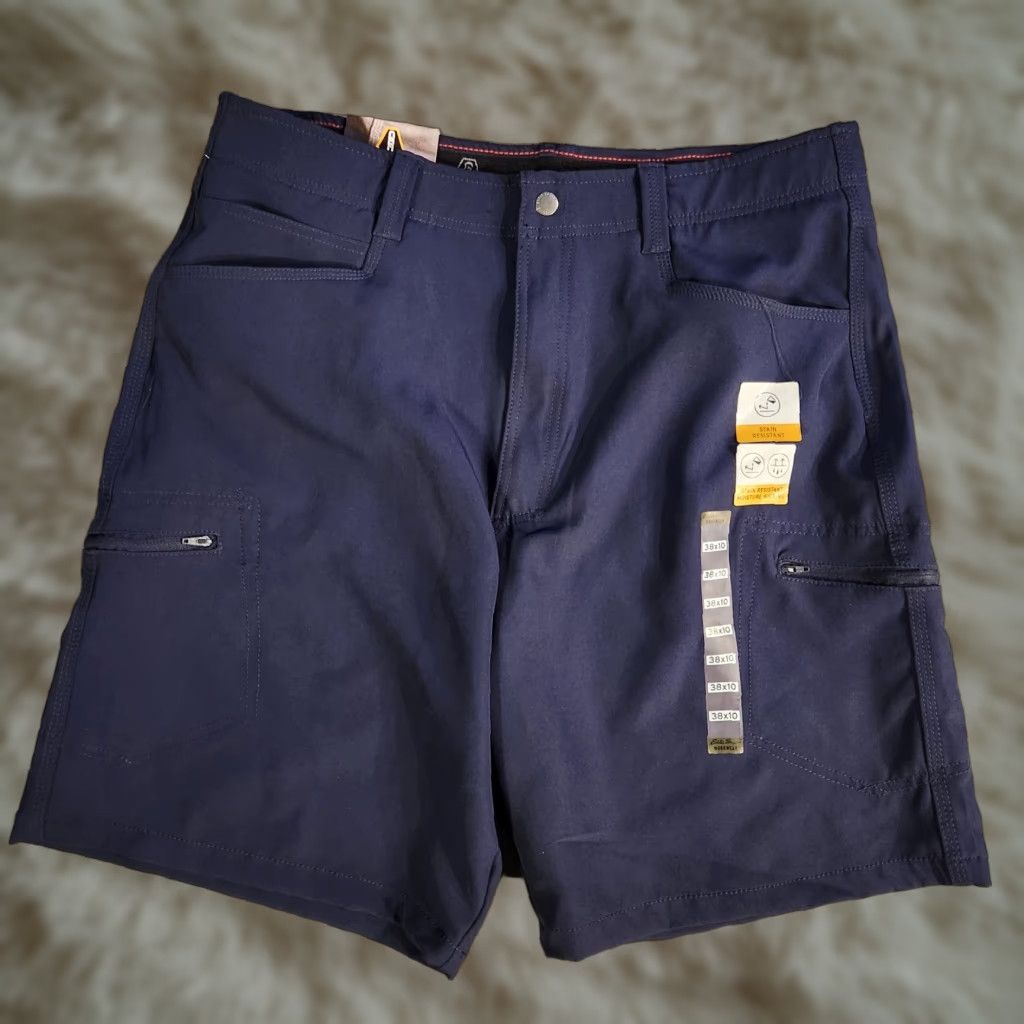 Eddie Bauer Eddie Bauer Mens 38 10" Work Shorts Stretch Water Repel Navy Navy Blue Pockets Cotton Polyester Satin? Size US 38 / EU 54 - 1 Thumbnail