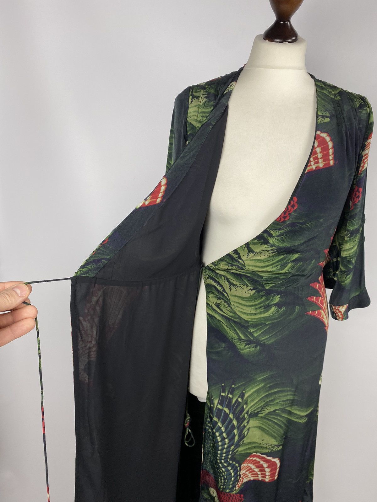 Allsaints × Designer Allsaints Delana Swoop Dress Maxi Floral Pattern Pleated Size XS / US 0-2 / IT 36-38 - 20 Thumbnail