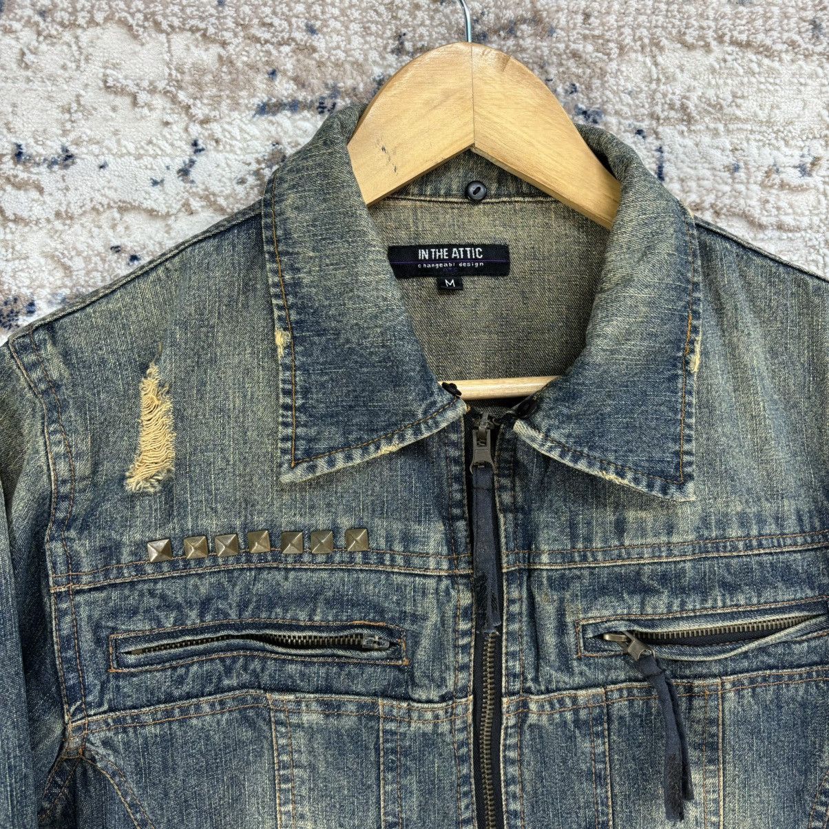Other IN THE ATTIC DISTRESSED STUDED PUNK STYLE DENIM JACKET Size M / US 6-8 / IT 42-44 - 2 Thumbnail