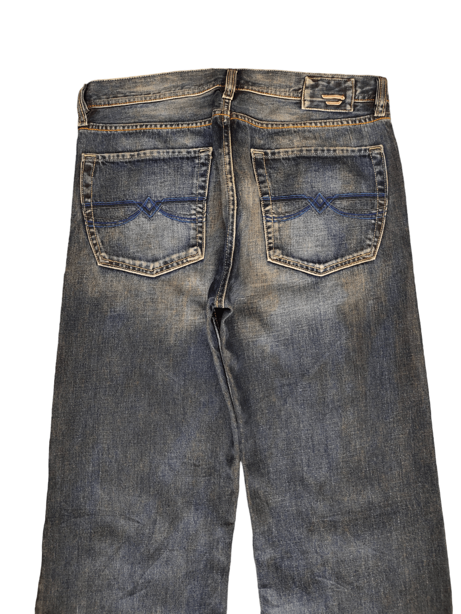 Diesel Loose Jeans Diesel D Logo Distress Faded Denim Y2k Size US 33 - 2 Thumbnail