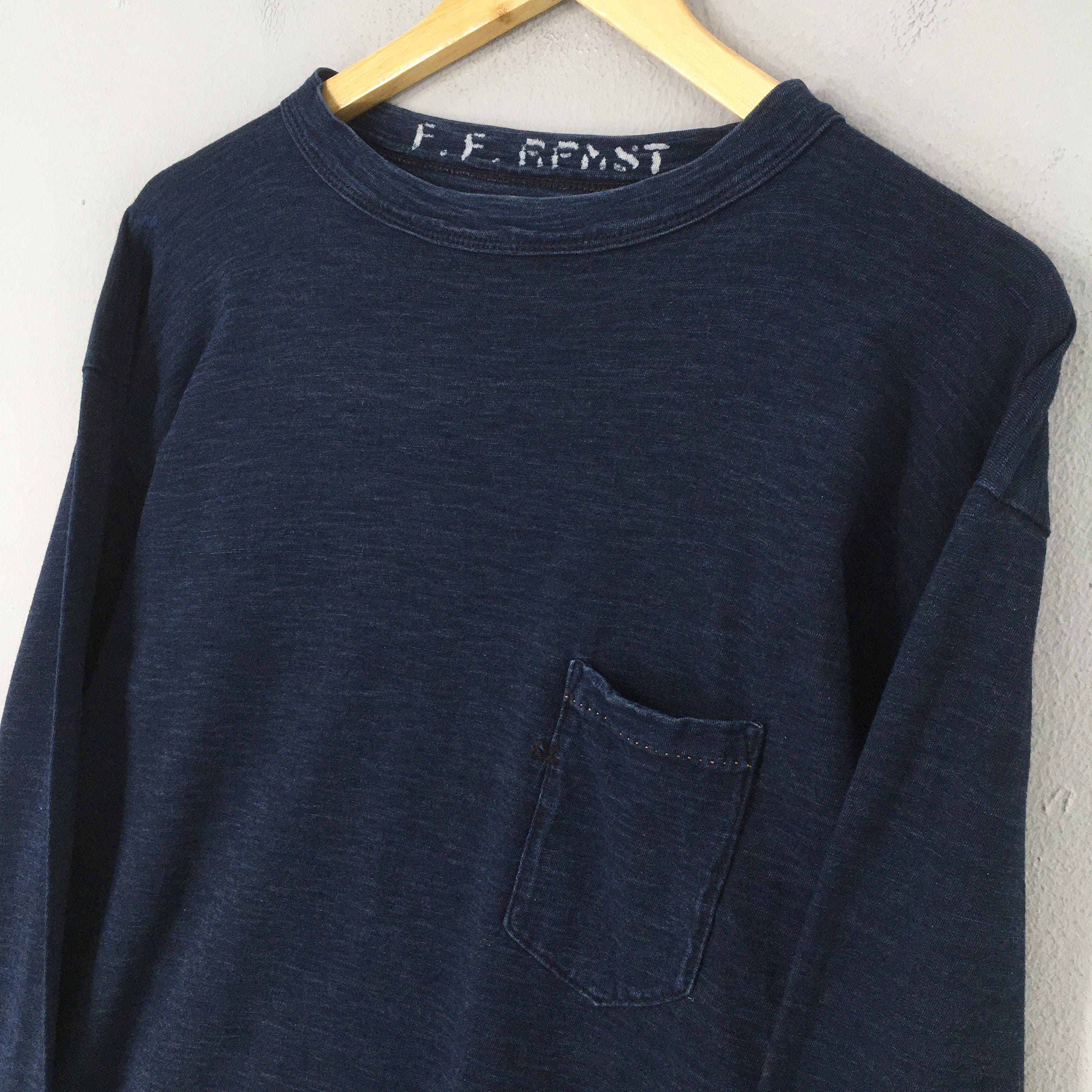 45rpm Vintage 90s 45 RPM Studio Japan Indigo Blue T shirt Medium Size US M / EU 48-50 / 2 - 3 Thumbnail