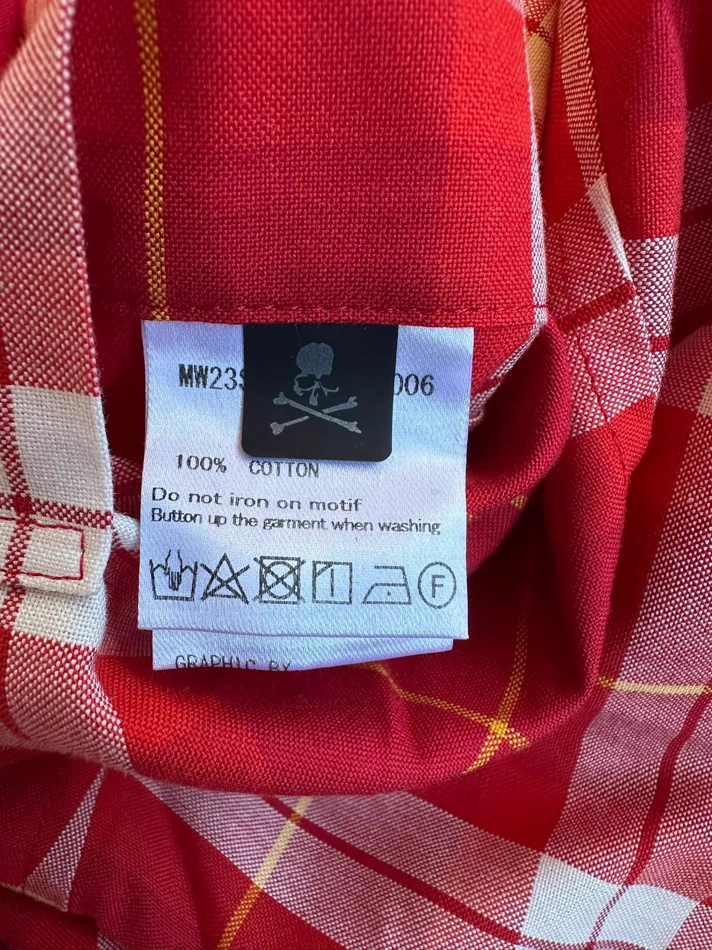 Mastermind Japan MMJ 23SS Red/White Plaid 2-sided Skull Embroidered LS L Size US L / EU 52-54 / 3 - 7 Thumbnail
