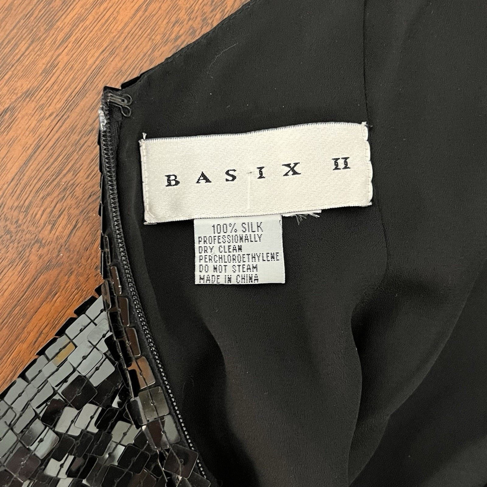 Other Vintage Basix II Silk Sequin Halter Evening Backless Dress Size M / US 6-8 / IT 42-44 - 7 Thumbnail
