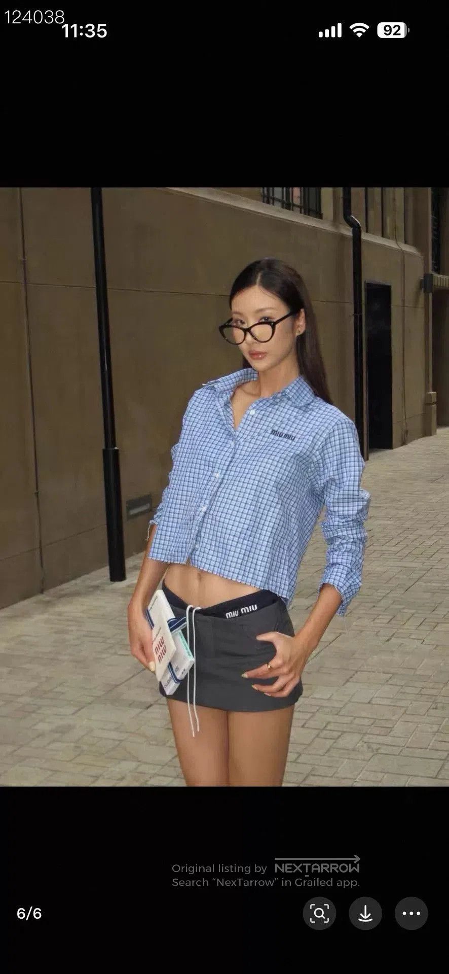 Miu Miu MIU MIU SS23 Logo Plaid Button. Size S / US 4 / IT 40 - 9 Thumbnail