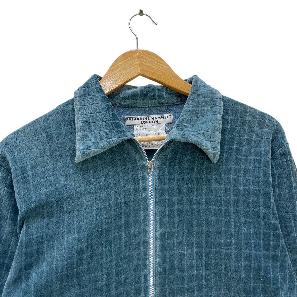 Katharine Hamnett London 💥Vintage Katharine Hamnett London Plaid Velvet Zipup Jacket Size M / US 6-8 / IT 42-44 - 3 Thumbnail