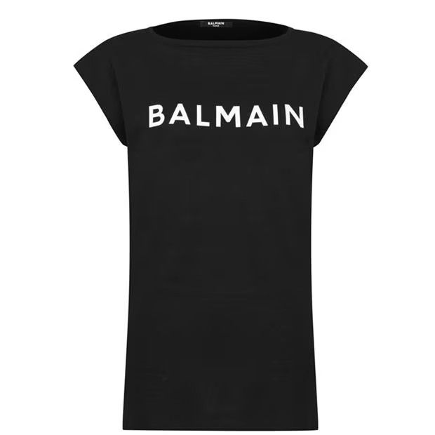 Balmain o1g2r1mq0924 Cover Up T Shirt Dress in Black Size M / US 6-8 / IT 42-44 - 1 Thumbnail