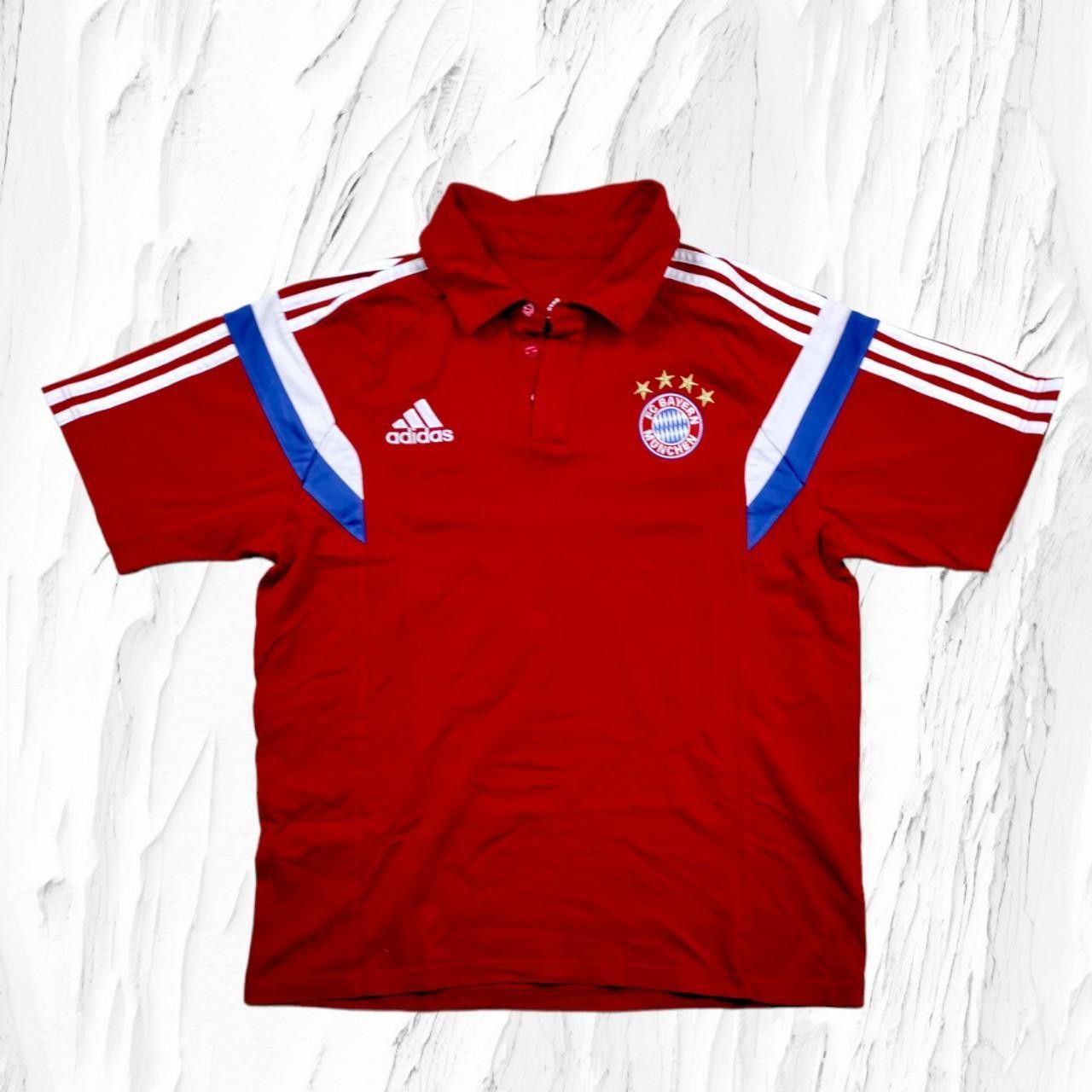 Adidas Bayern Munich Vintage Football Adidas Soccer Red Polo Shirt Size US M / EU 48-50 / 2 - 2 Thumbnail
