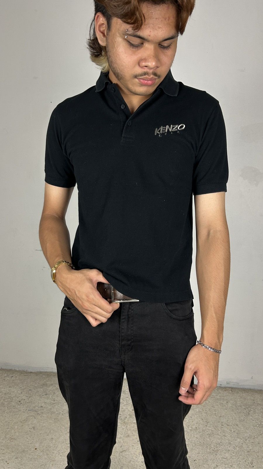 Kenzo × Vintage 1990s Kenzo Golf Black Polo Size US M / EU 48-50 / 2 - 1 Thumbnail
