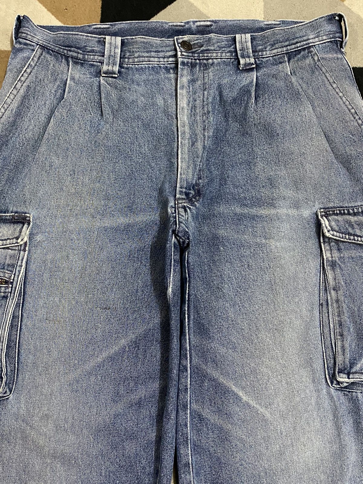 Hope Vintage Avant Garde Faded Wash Cargo Jeans Size US 34 / EU 50 - 3 Thumbnail