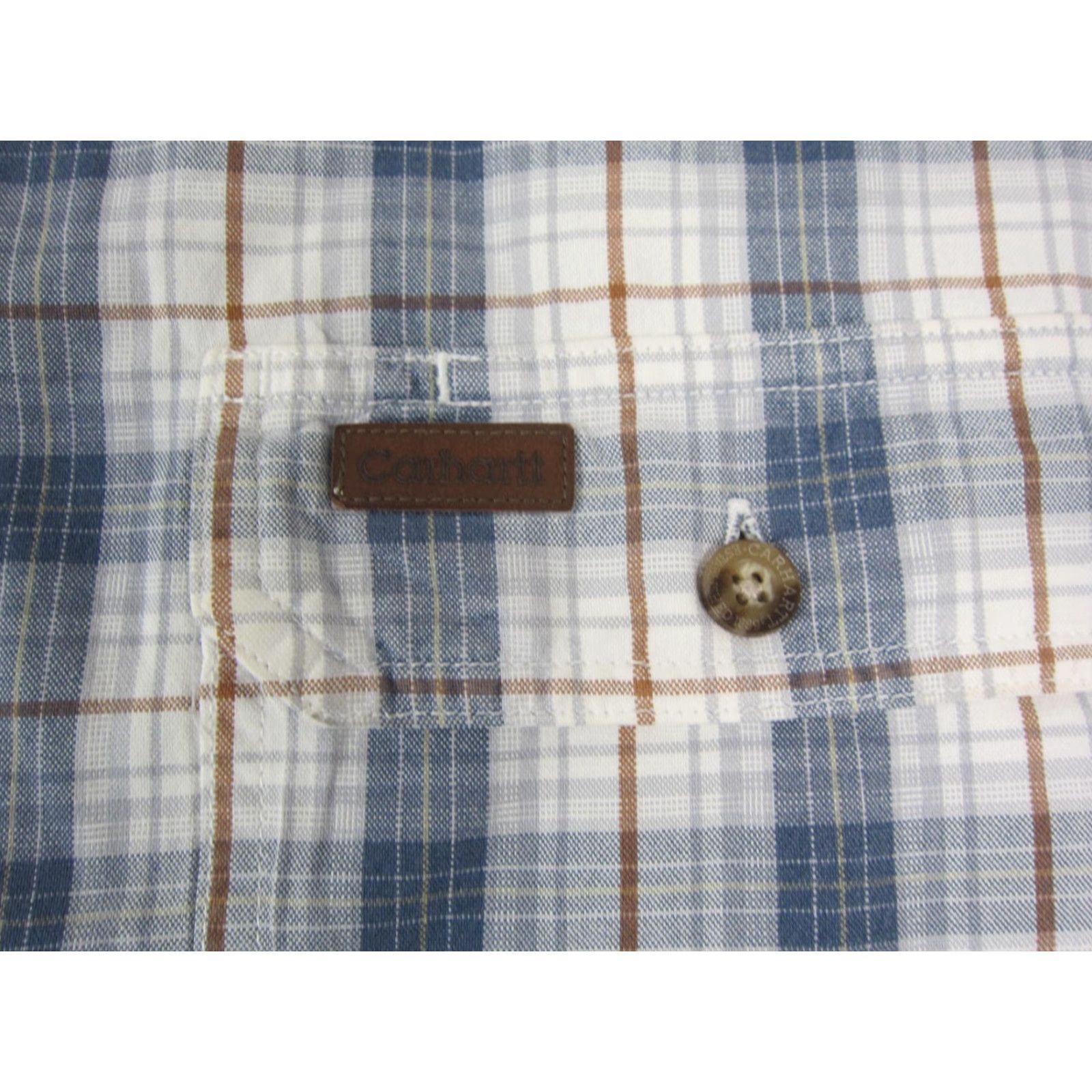 Carhartt Carhartt Shirt Mens 2XLT XXL Tall White Blue Plaid Chino Western Workwear Shirt Jacket? Size US XXL / EU 58 / 5 - 4 Thumbnail