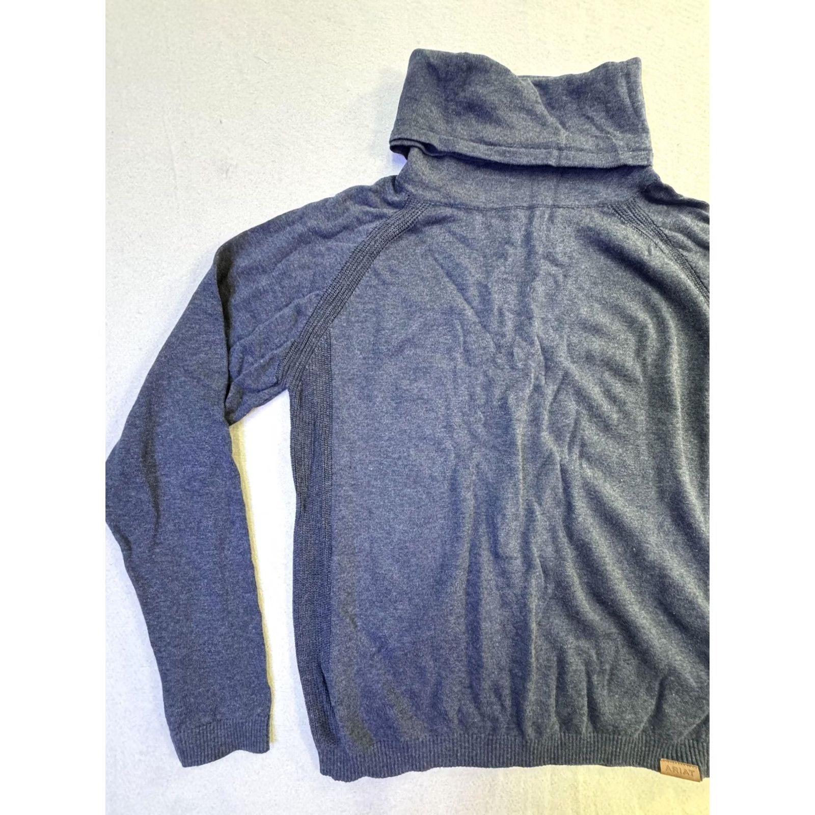 Ariat Ariat Sweater Womens Medium Blue Cowl Neck Raglan Pullover Cotton Size M / US 6-8 / IT 42-44 - 4 Thumbnail