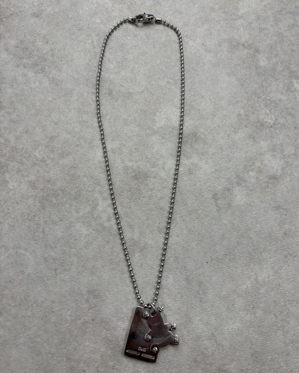 Dolce & Gabbana Dolce & Gabbana Bear Charm Dog Tag Necklace Size ONE SIZE - 1 Thumbnail