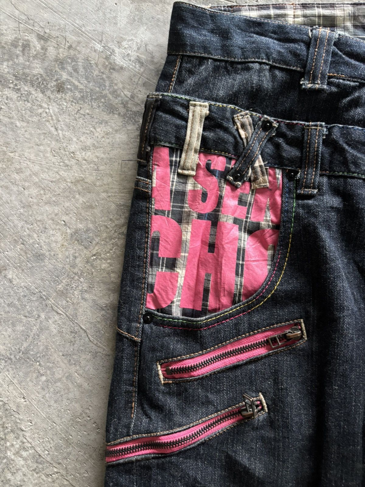 Hysteric Glamour Double waist dominated handcrafted jeans punk japanese jeans Size US 33 - 9 Thumbnail