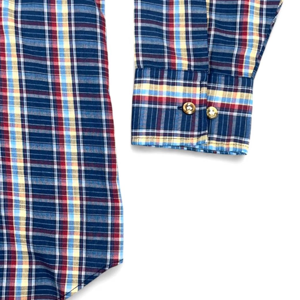 Rainbow VINTAGE Kingsport Shirt Adult MEDIUM Blue Plaid Button-Down 80s Size US M / EU 48-50 / 2 - 6 Thumbnail