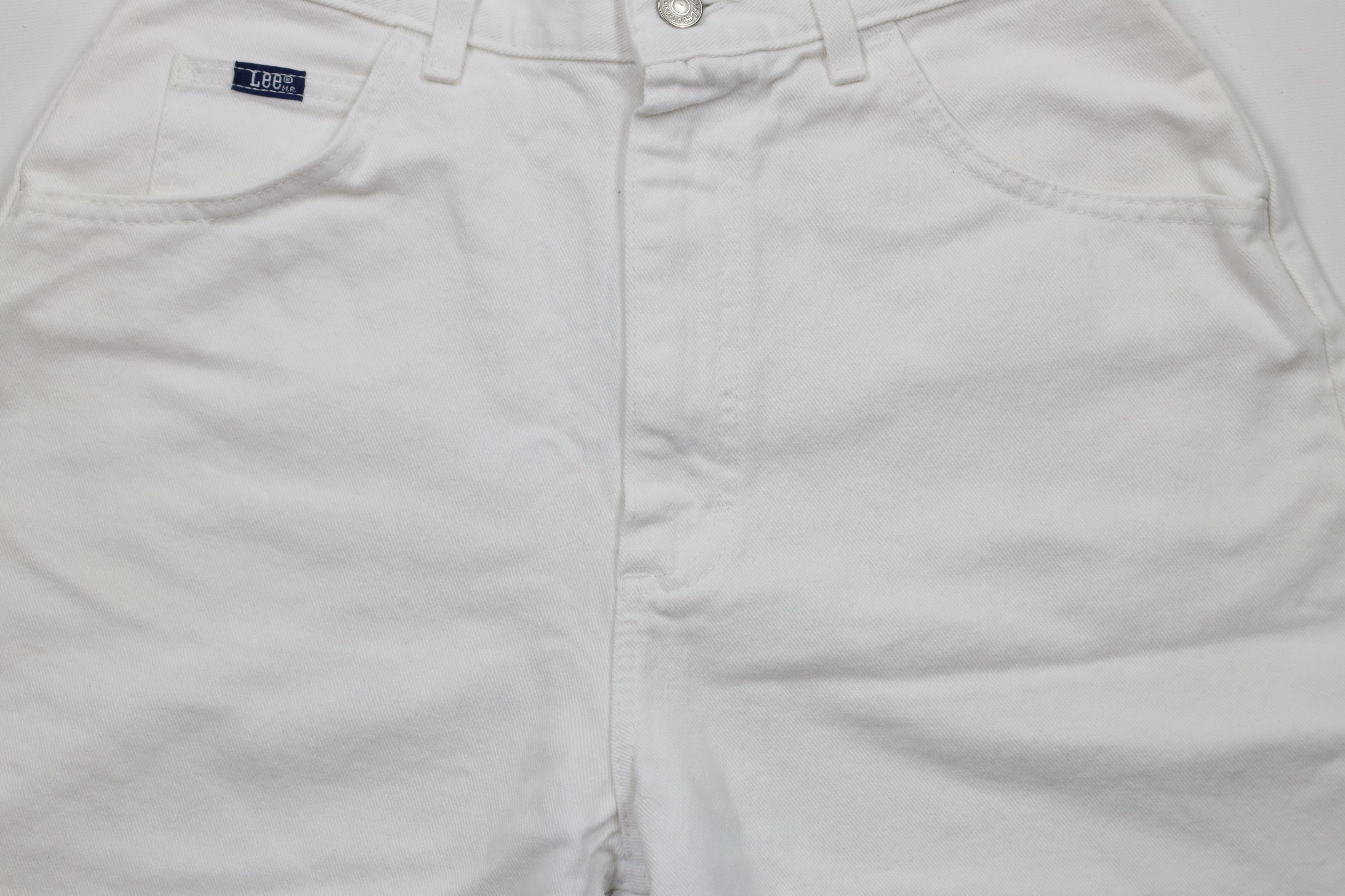 Lee × Vintage Vtg 90s Lee Above Knee Denim Jean Shorts Jorts White USA Size 27" / US 4 / IT 40 - 3 Thumbnail