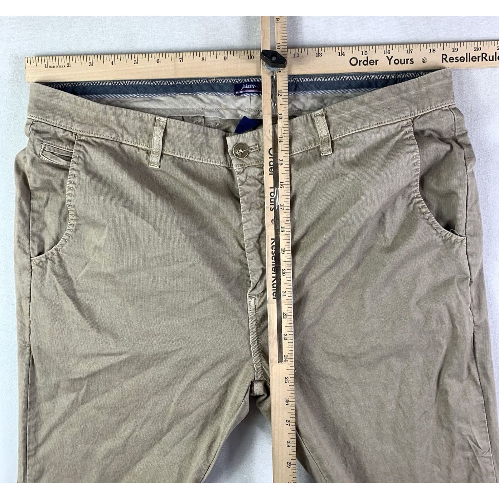 johnnie-O johnnie-O Harkers Corduroy Pants Men 36x34 Tan Beige Preppy Casual Pant Mens Regular Size US 36 / EU 52 - 4 Thumbnail