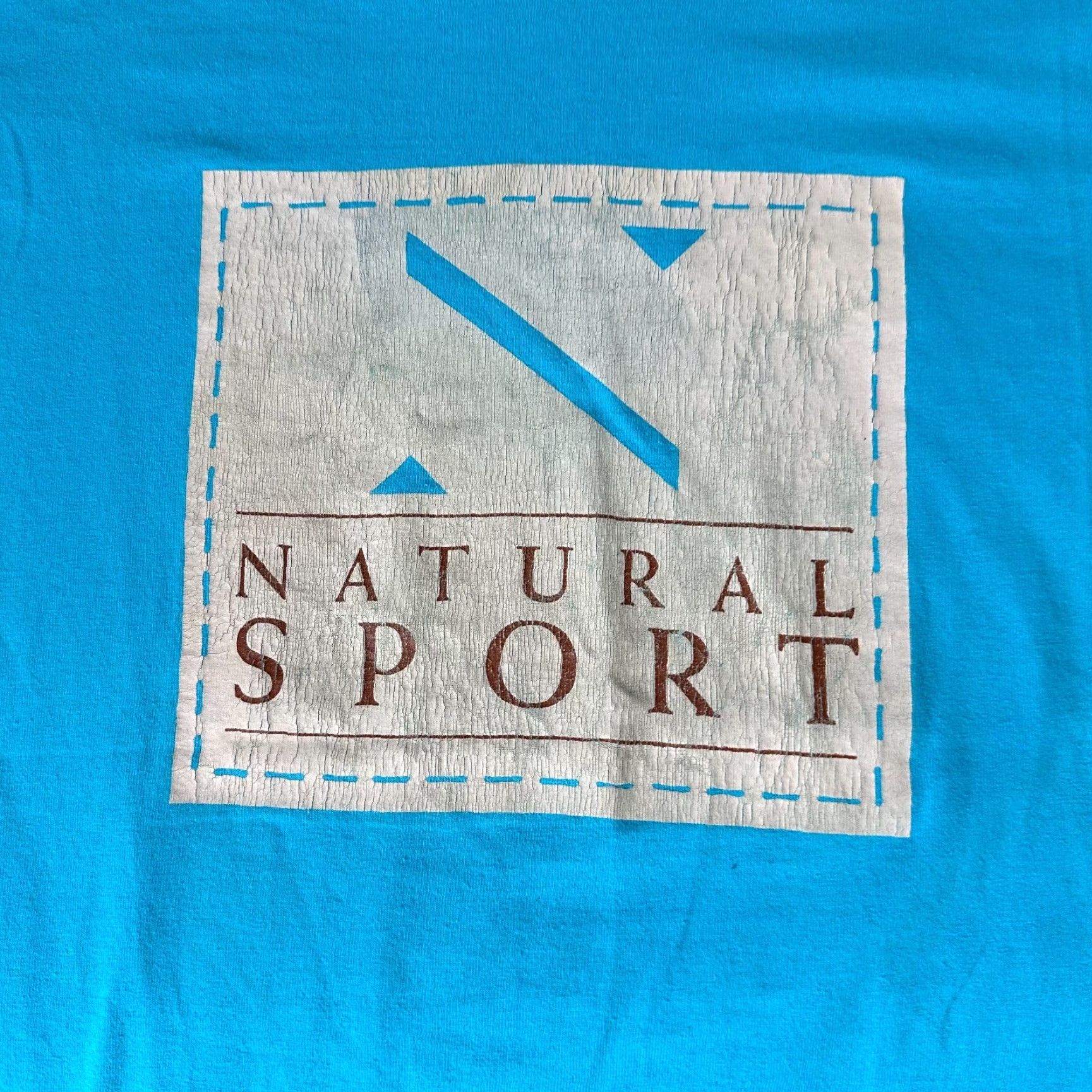 Fruit Of The Loom VINTAGE Screen Stars Shirt Mens XL Blue Teal 80s Classic Crew Neck Short Sleeve Cotton Jersey Fruit of the Loom T-Shirt Size US XL / EU 56 / 4 - 2 Thumbnail