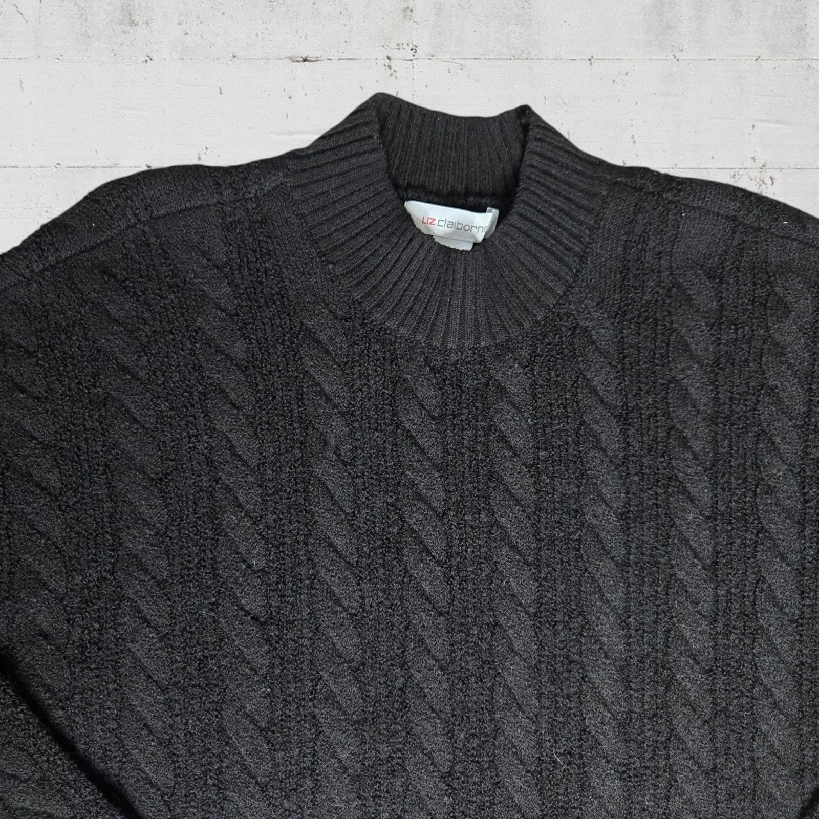 Other Liz Claiborne Black Cable Knit Sweater Size Large Size L / US 10 / IT 46 - 3 Thumbnail