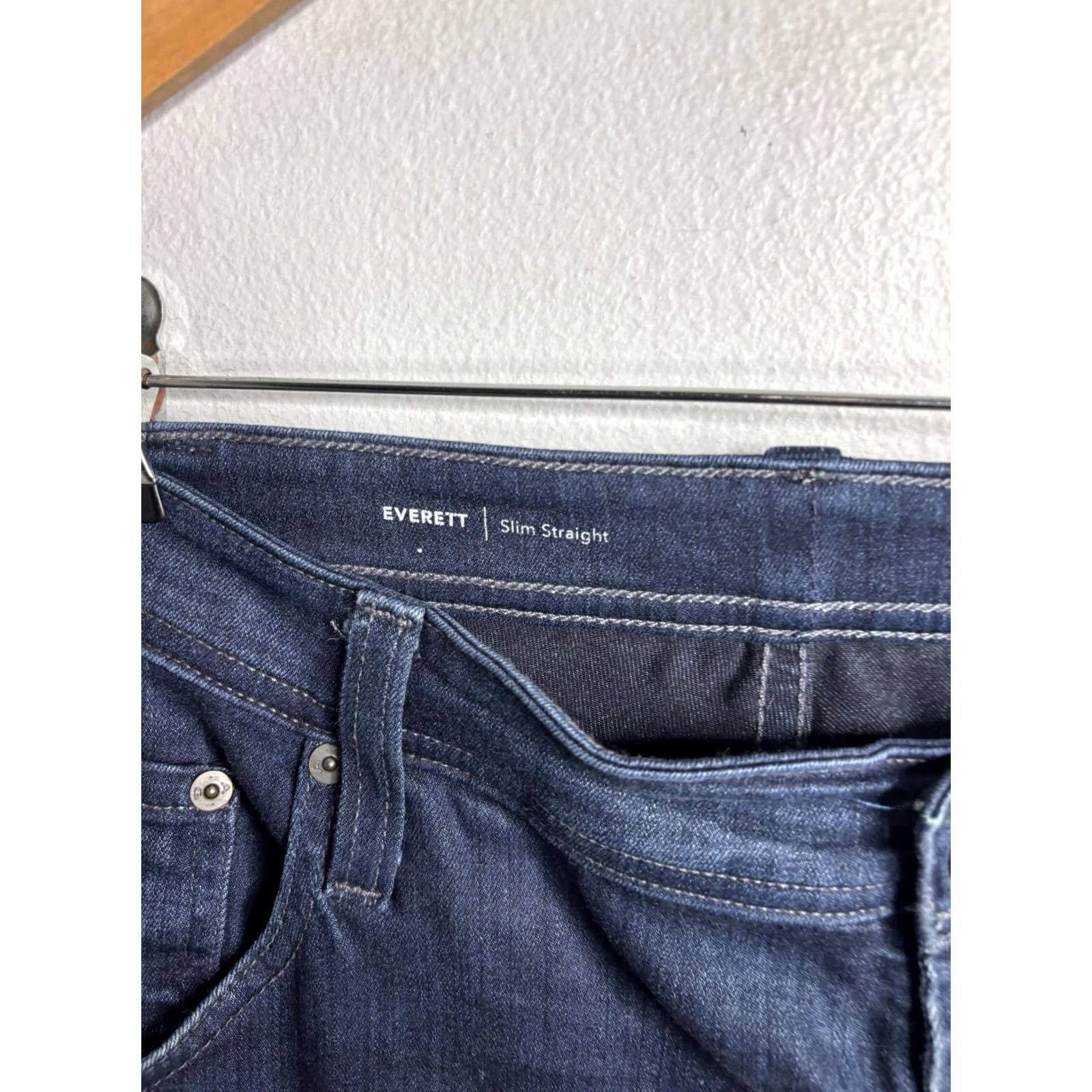 Denime AG Adriano Goldschmied Everett Jeans Mens 37x31 Blue Slim Straight Denim Size US 37 - 3 Thumbnail