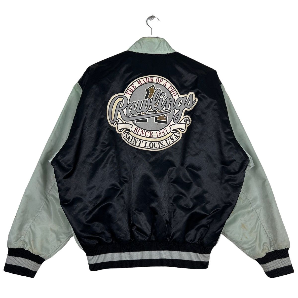 MLB 🔥 VINTAGE RAWLINGS SATIN STADIUM BOMBER JACKET Size US L / EU 52-54 / 3 - 1 Thumbnail