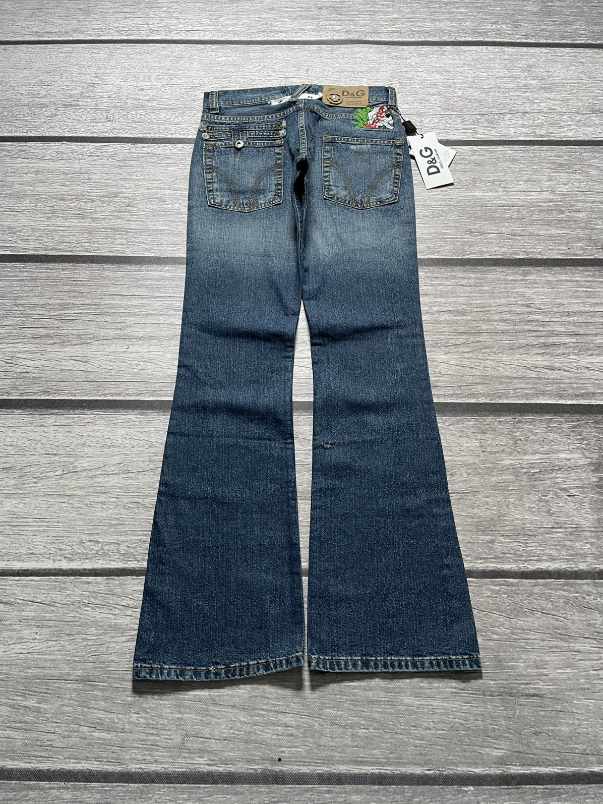 Dolce & Gabbana Dolce & Gabbana Vintage Archive Skull Flared Jeans Size 27" / US 4 / IT 40 - 1 Thumbnail