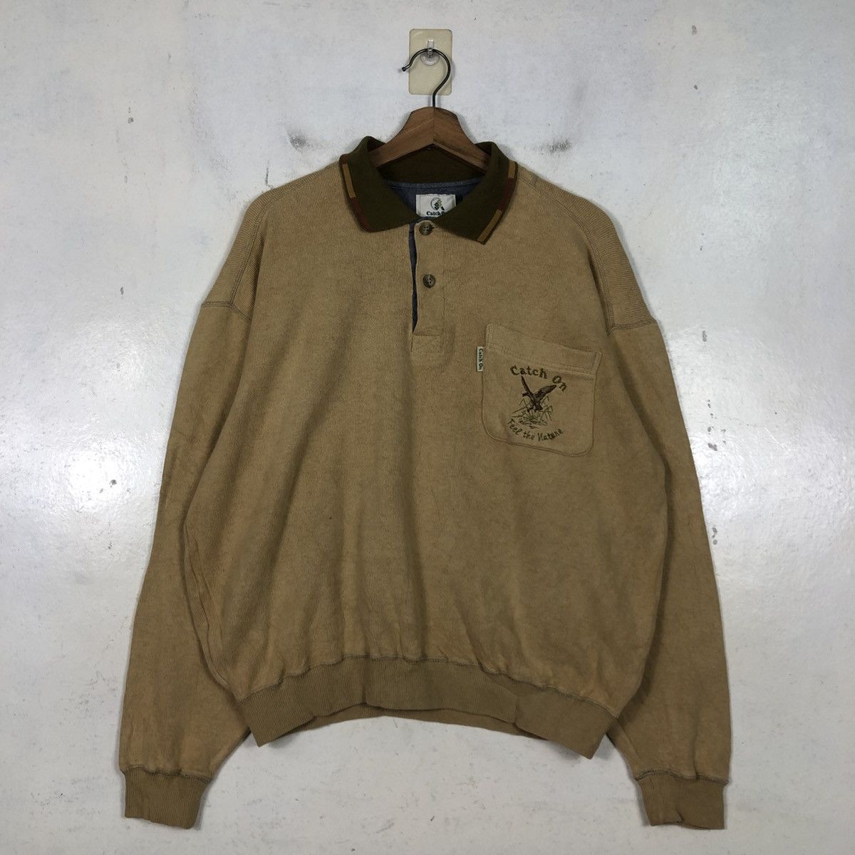 Japanese Brand 📌Vintage Sweatshirt Collar Catch On Single Pocket Size US L / EU 52-54 / 3 - 3 Thumbnail