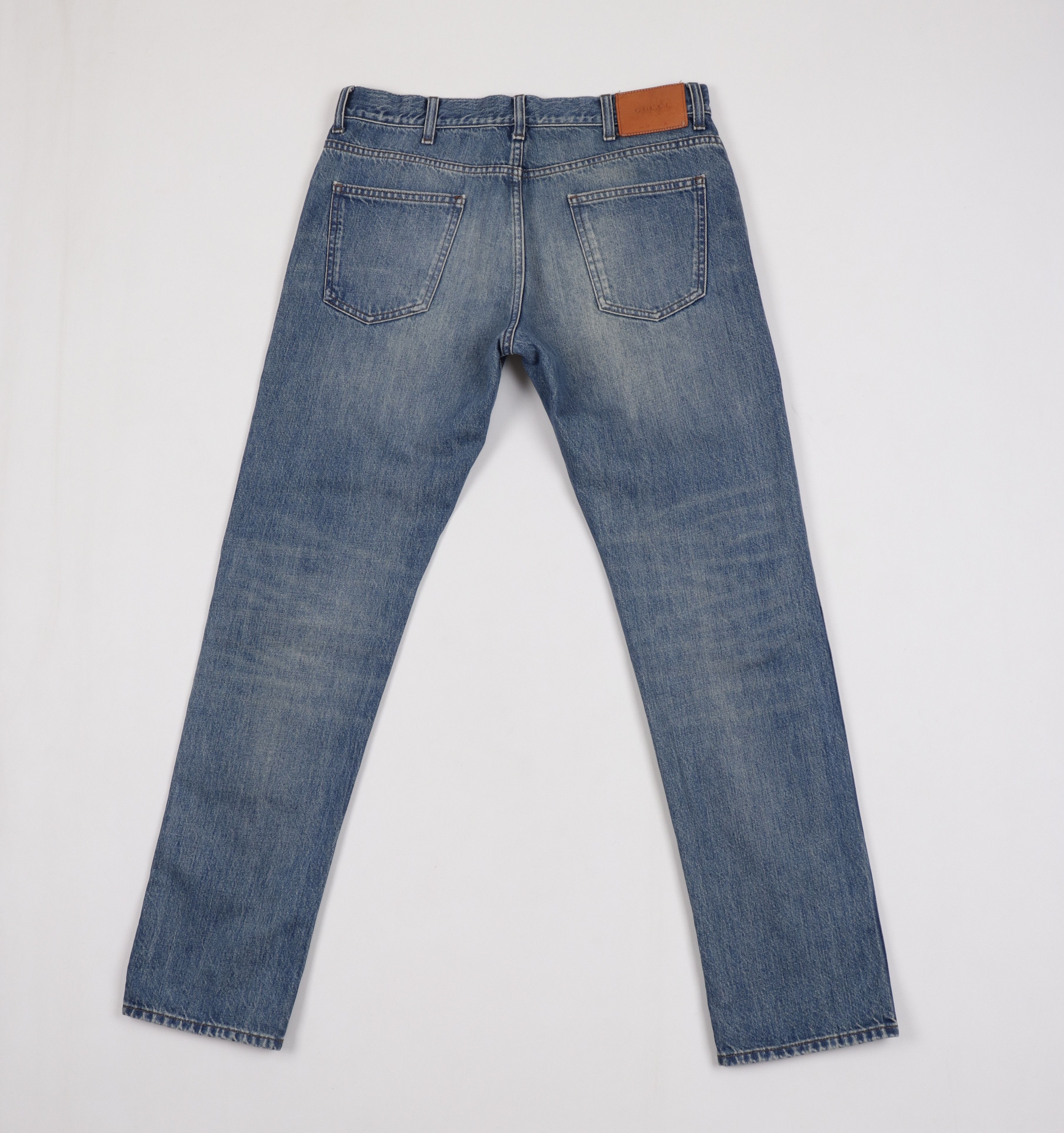 Gucci Men's Gucci Cotton Blue Jeans Web Strap W32" L40" Size US 32 / EU 48 - 14 Thumbnail