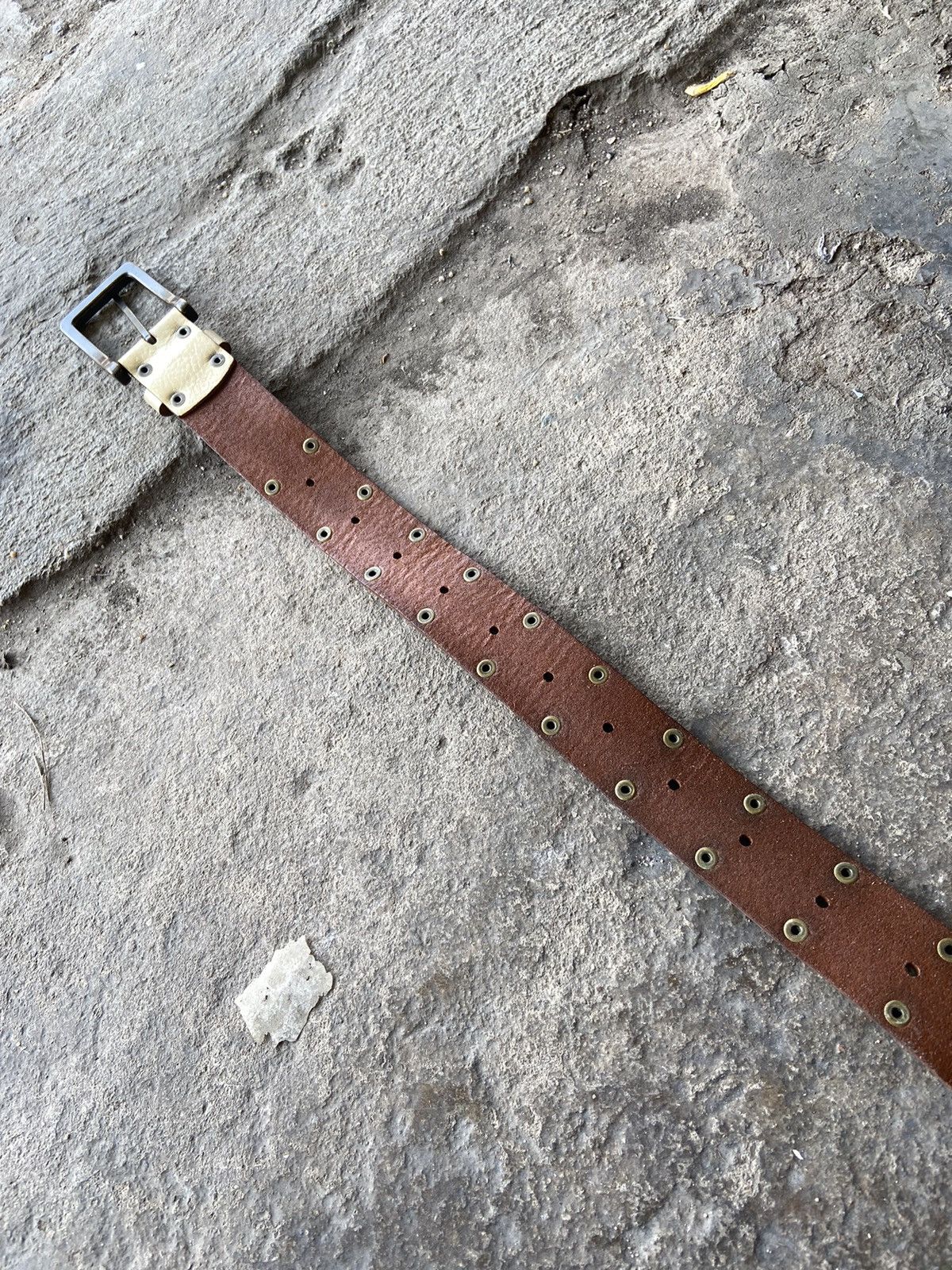 Genuine Leather Vintage studded leather belt feel like punk Size ONE SIZE - 4 Thumbnail