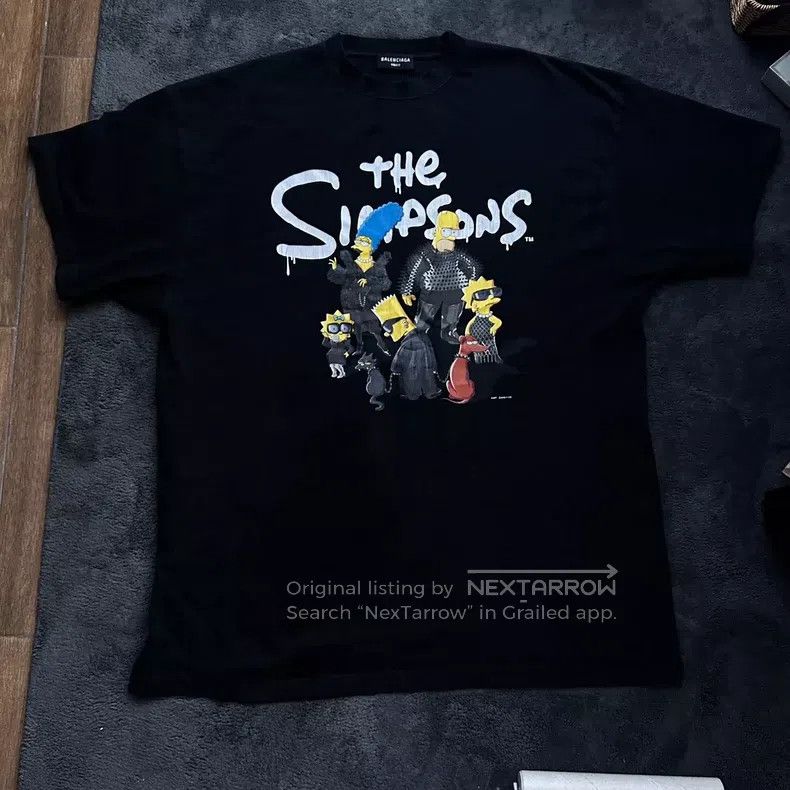 Balenciaga Balenciaga Simpsons Short Sleeve Black T Size US L / EU 52-54 / 3 - 1 Thumbnail