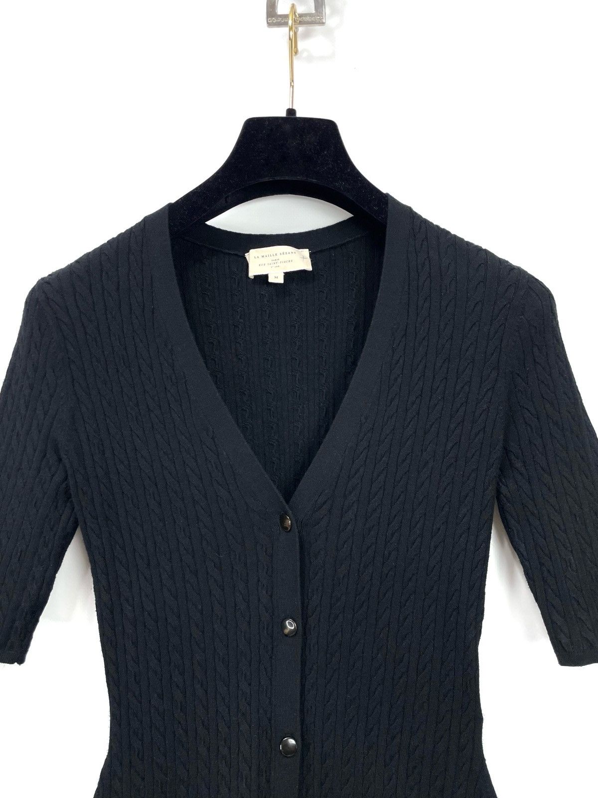 Sezane SÉZANE La Maille Cable-Knit Cardigan - Size M - Viscose Size M / US 6-8 / IT 42-44 - 3 Thumbnail