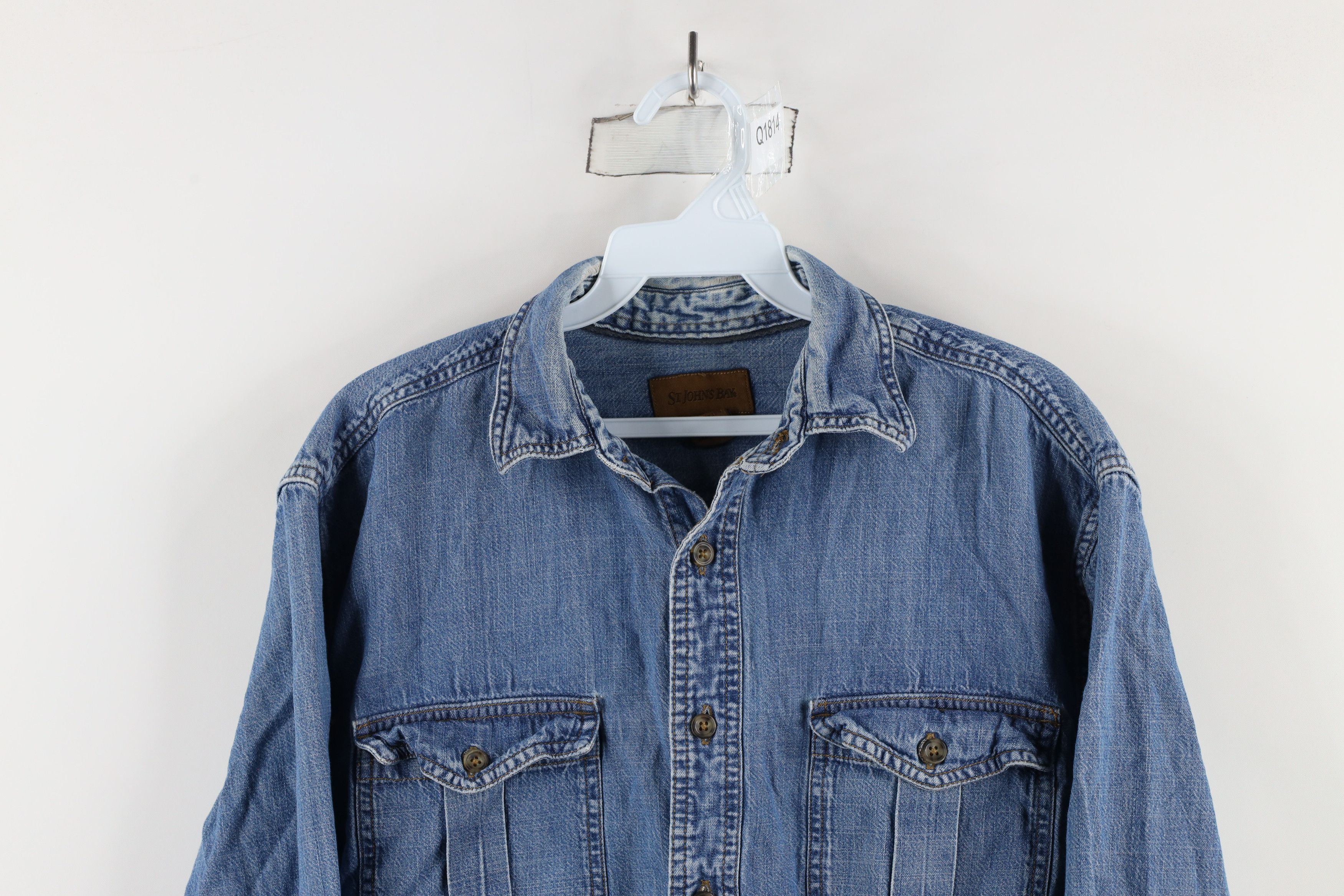 Vintage Vintage 90s Streetwear Denim Jean Collared Button Shirt Size US S / EU 44-46 / 1 - 2 Thumbnail