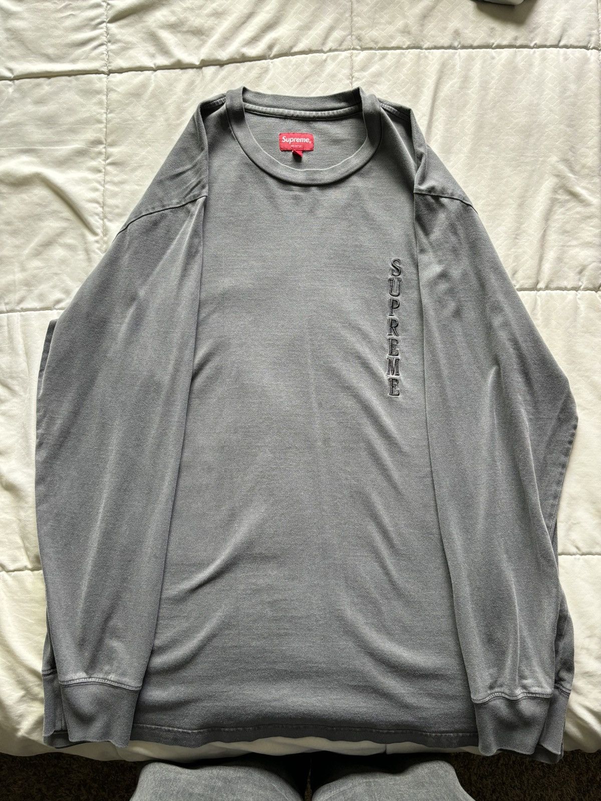 Supreme Supreme 2017 Overdyed Long Sleeve Grey Size US XL / EU 56 / 4 - 1 Thumbnail