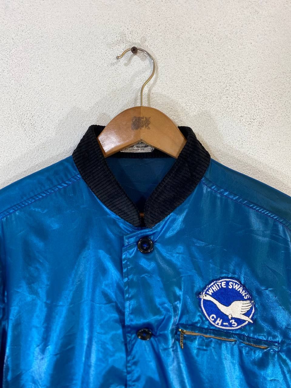Vintage vintage artex specially made blue satin jacket nice design Size US M / EU 48-50 / 2 - 4 Thumbnail