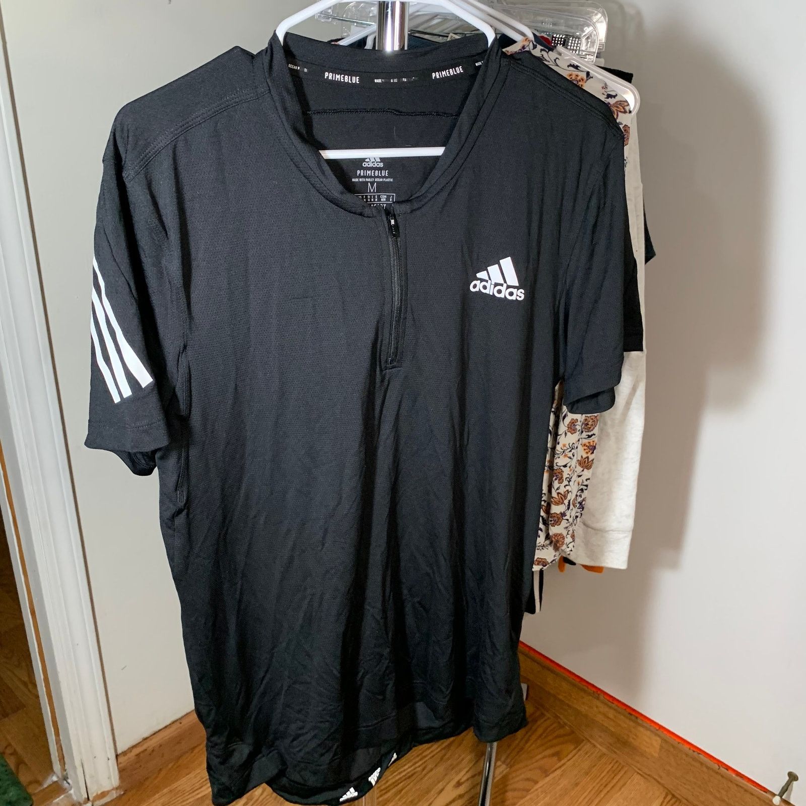 Adidas Adidas Primeblue Men's Black Short Sleeve Shrits Size M Size US M / EU 48-50 / 2 - 1 Thumbnail
