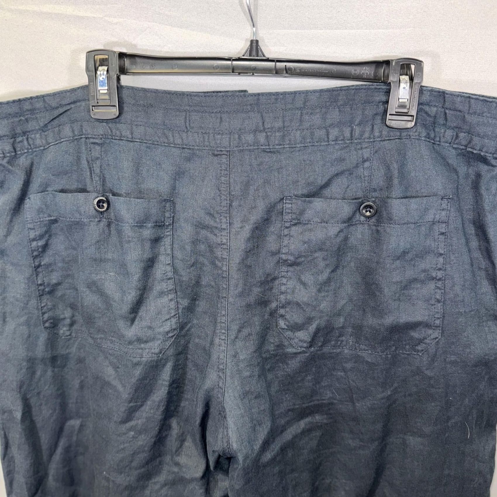 Ralph Lauren VINTAGE Lauren Ralph Lauren Pants Womens 16 Navy Linen Drawstring Relaxed Casual Beach Pants Size 38" / US 16 / IT 52 - 3 Thumbnail