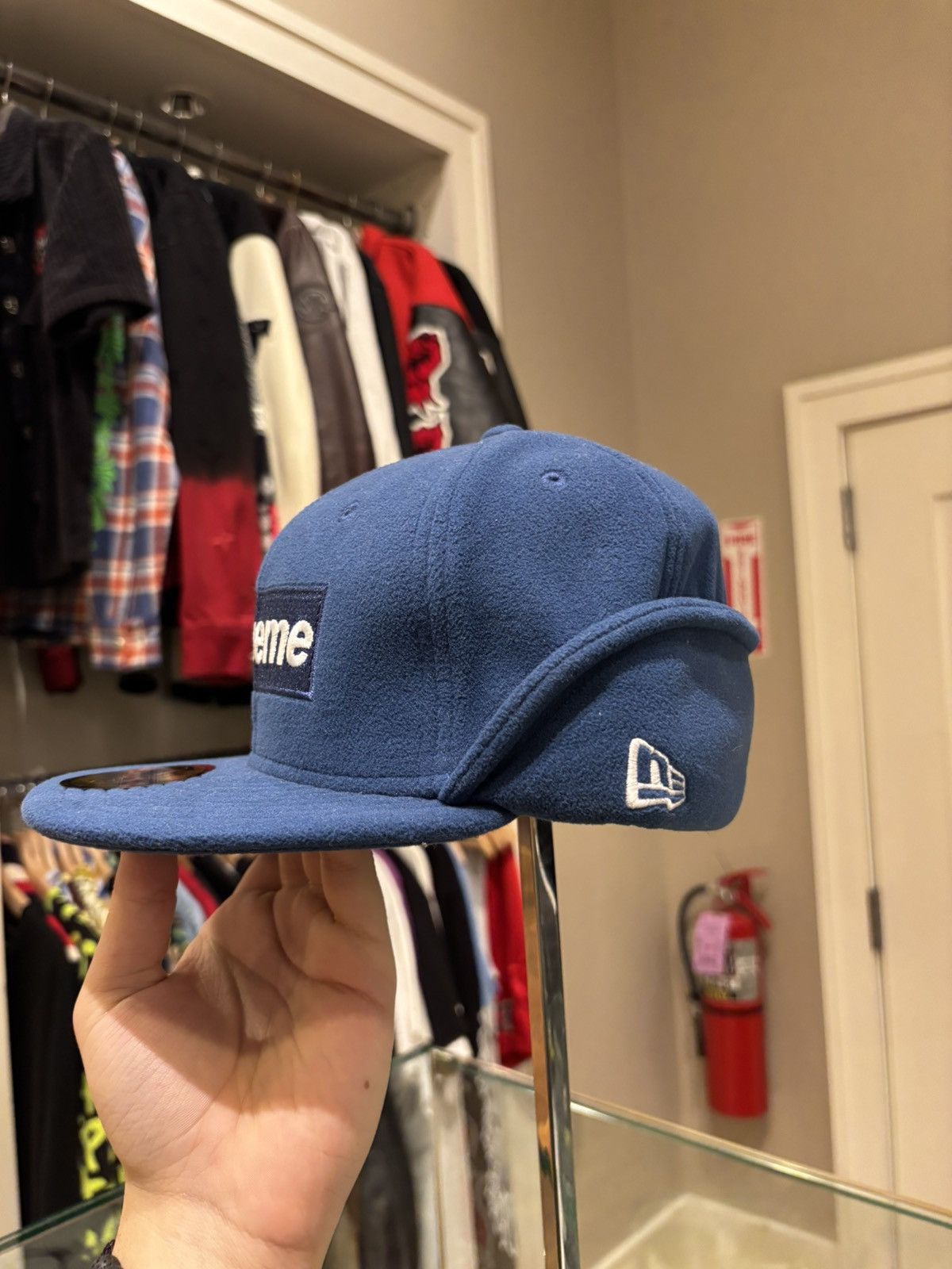 Supreme Supreme x New Era Polartec Ear Flap Fitted - Navy Size ONE SIZE - 2 Thumbnail