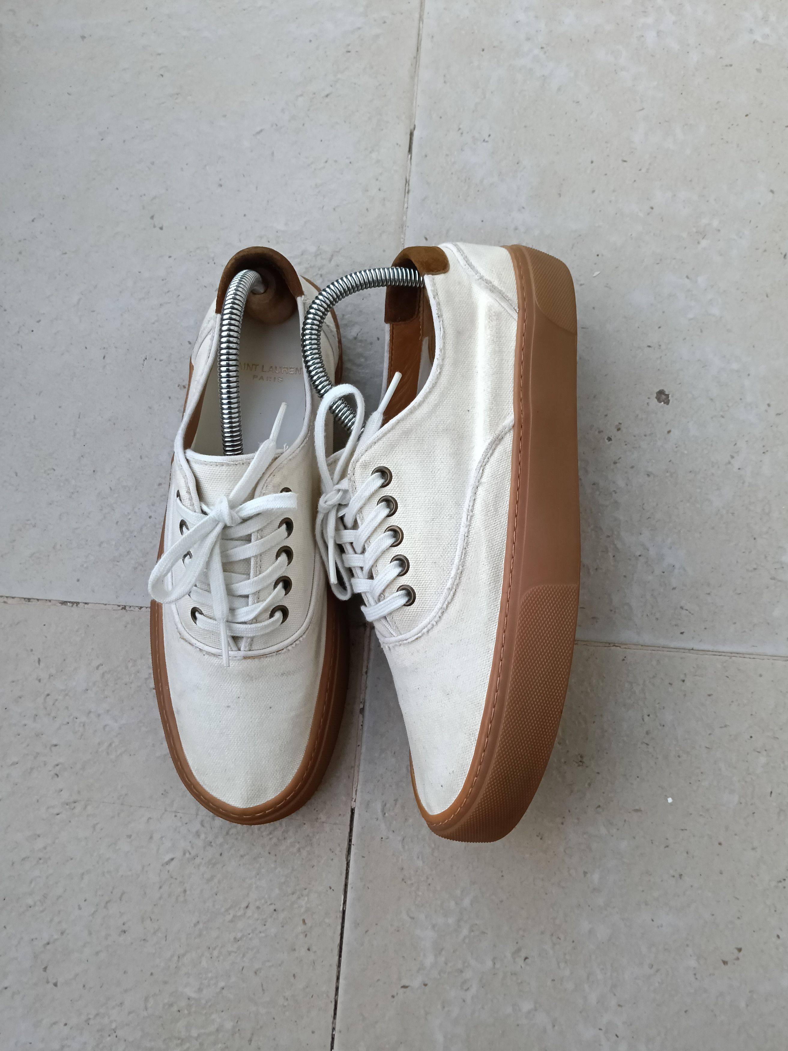 Saint Laurent Paris Saint Laurent Venice off-white canvas sneakers Size US 8 / EU 41 - 3 Thumbnail