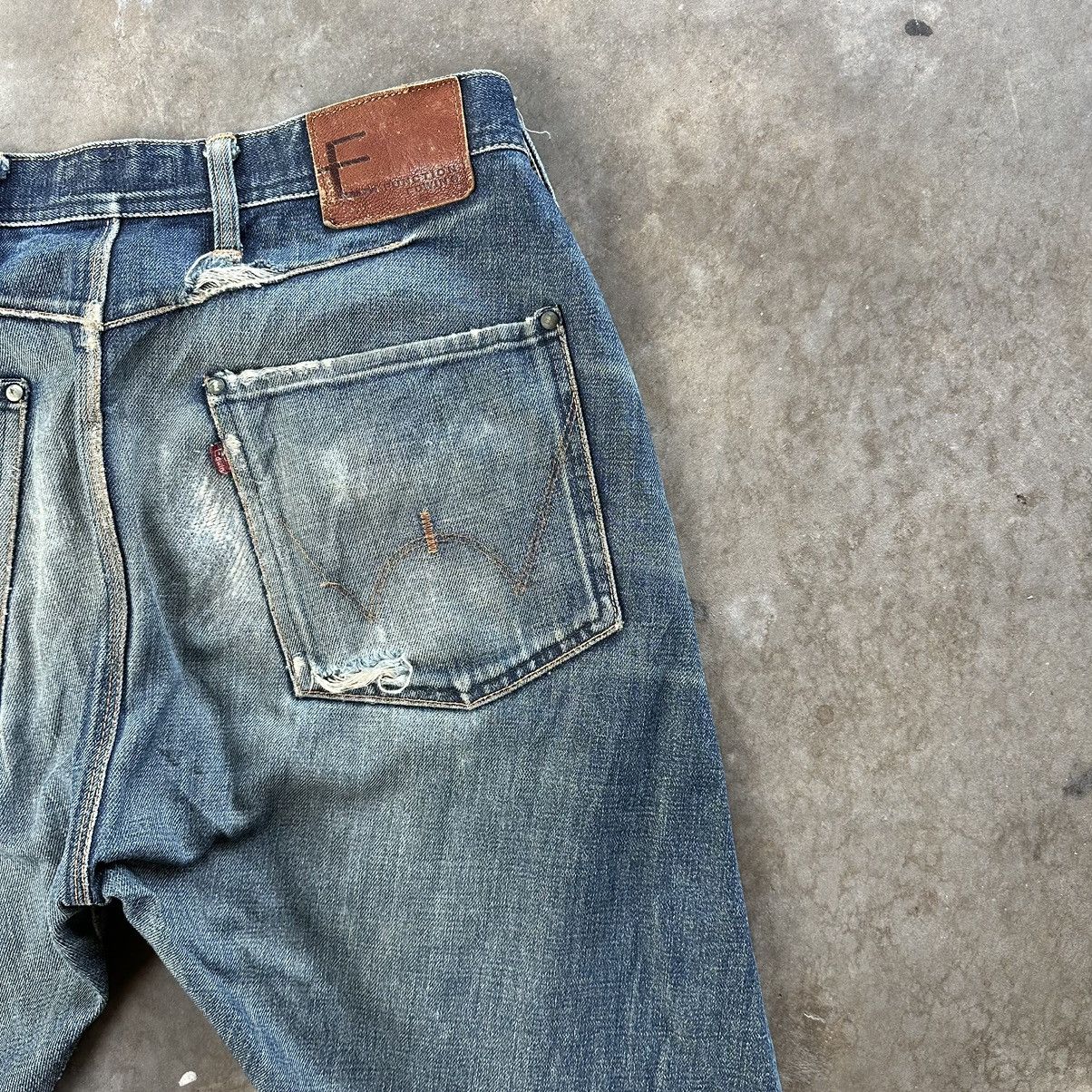 Edwin × Jean × Vintage Vintage Edwin E Function Rusty Faded Distressed Jean Denim Size US 32 / EU 48 - 14 Thumbnail