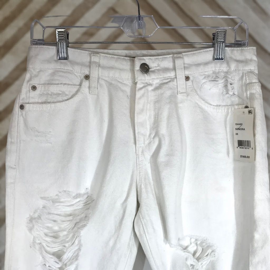 Vintage VINTAGE JOE'S JEANS Sonora White Distressed Denim Cut Off Shorts 26 Size 26" / US 2 / IT 38 - 1 Thumbnail