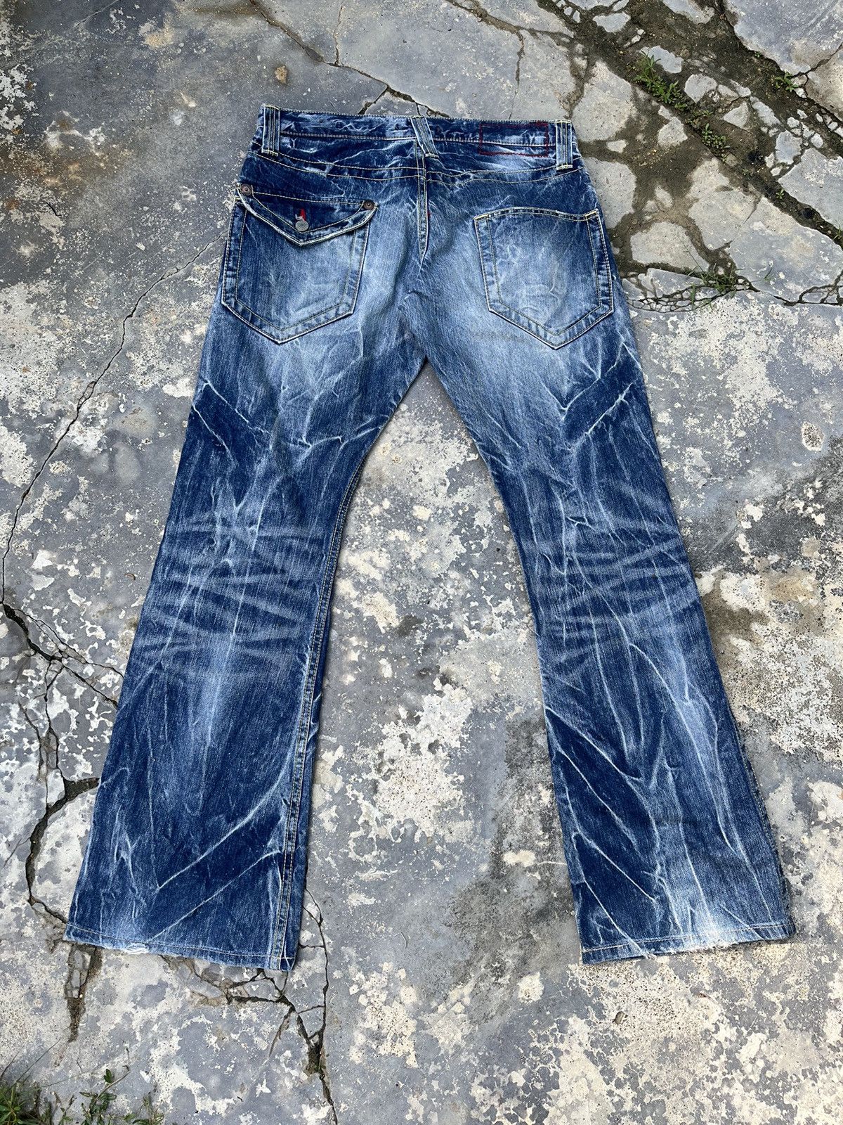 If Six Was Nine × Japanese Brand × Vintage Flare Crazy Striking Design Blue Jean Japan Denim Size US 32 / EU 48 - 18 Thumbnail