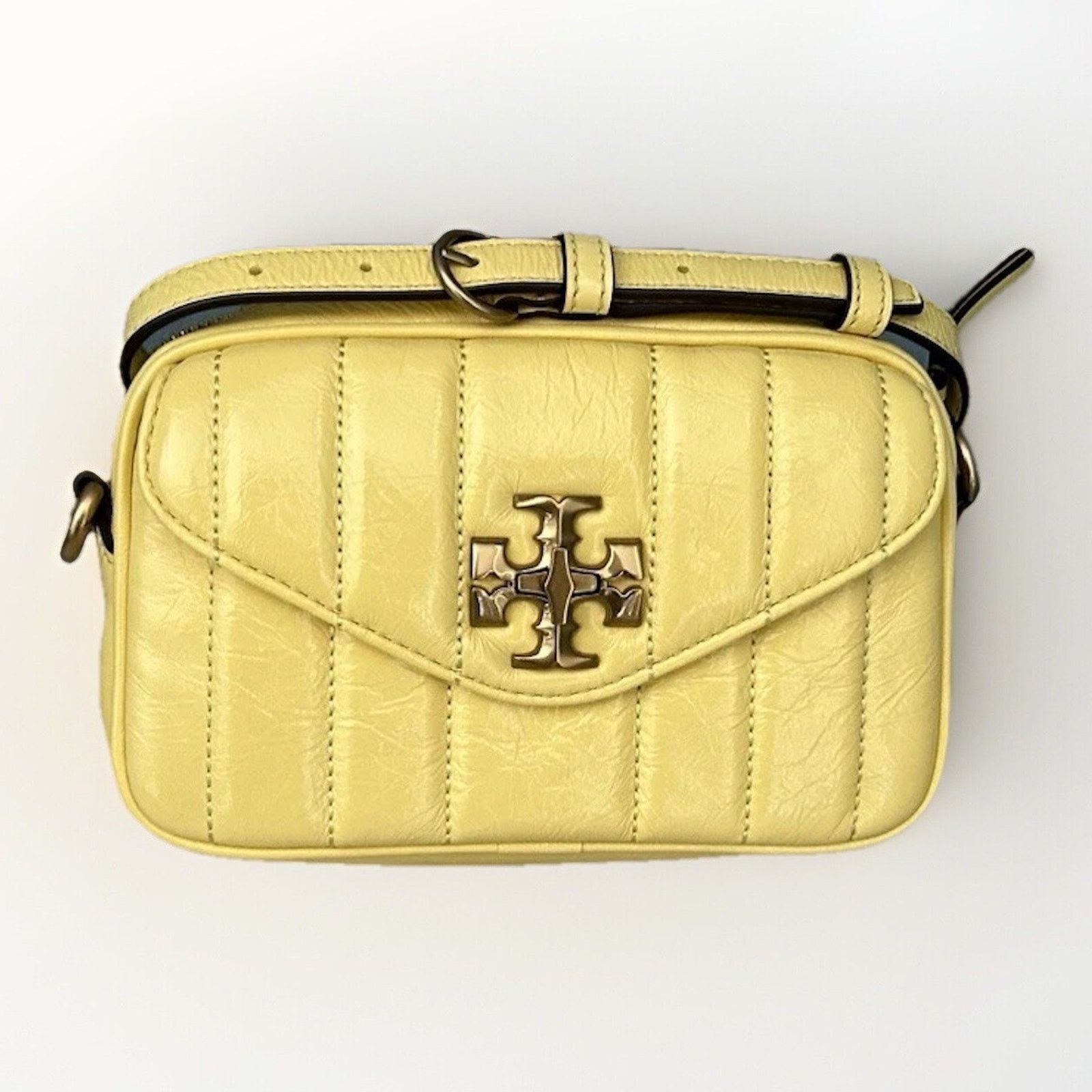 Tory Burch NWT Tory Burch Kira Patent Camera Bag Lemon Yellow 142808 Size ONE SIZE - 2 Thumbnail