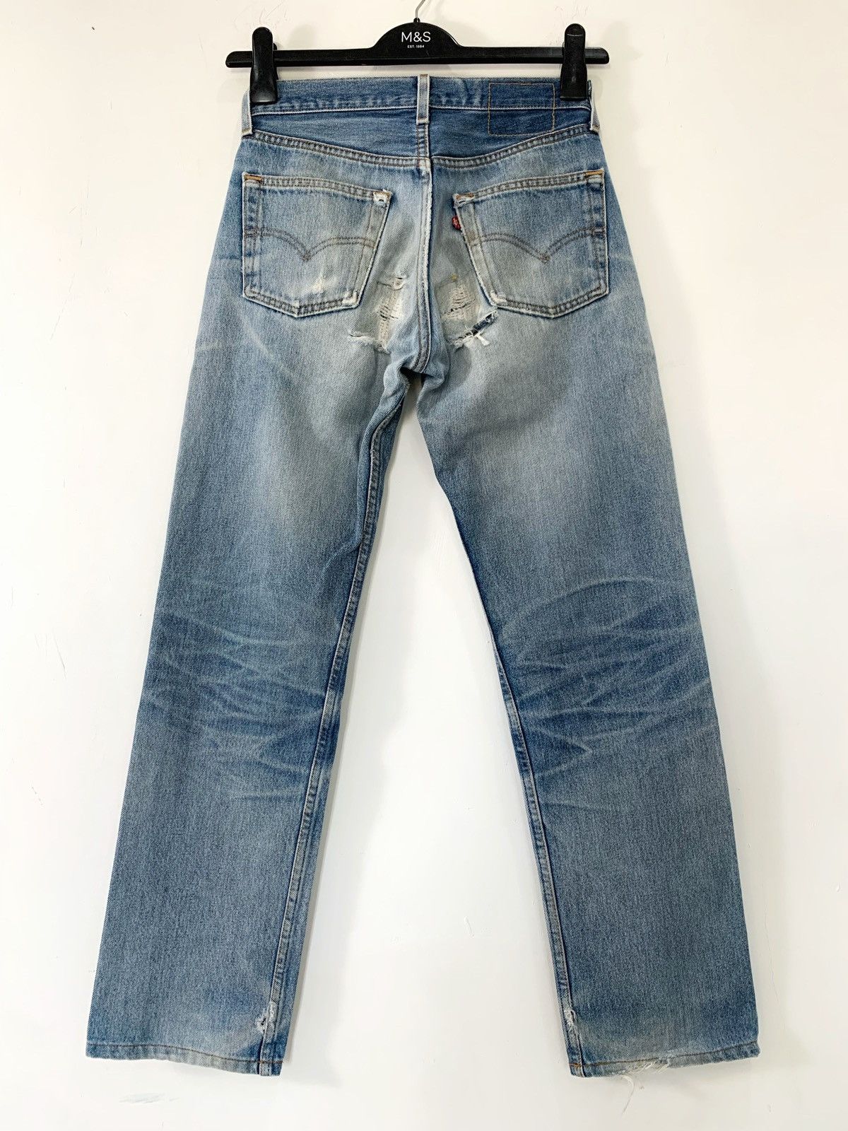 Levi's Vintage Clothing 90s levis 501 vintage blue jeans distressed style Size US 29 - 2 Thumbnail