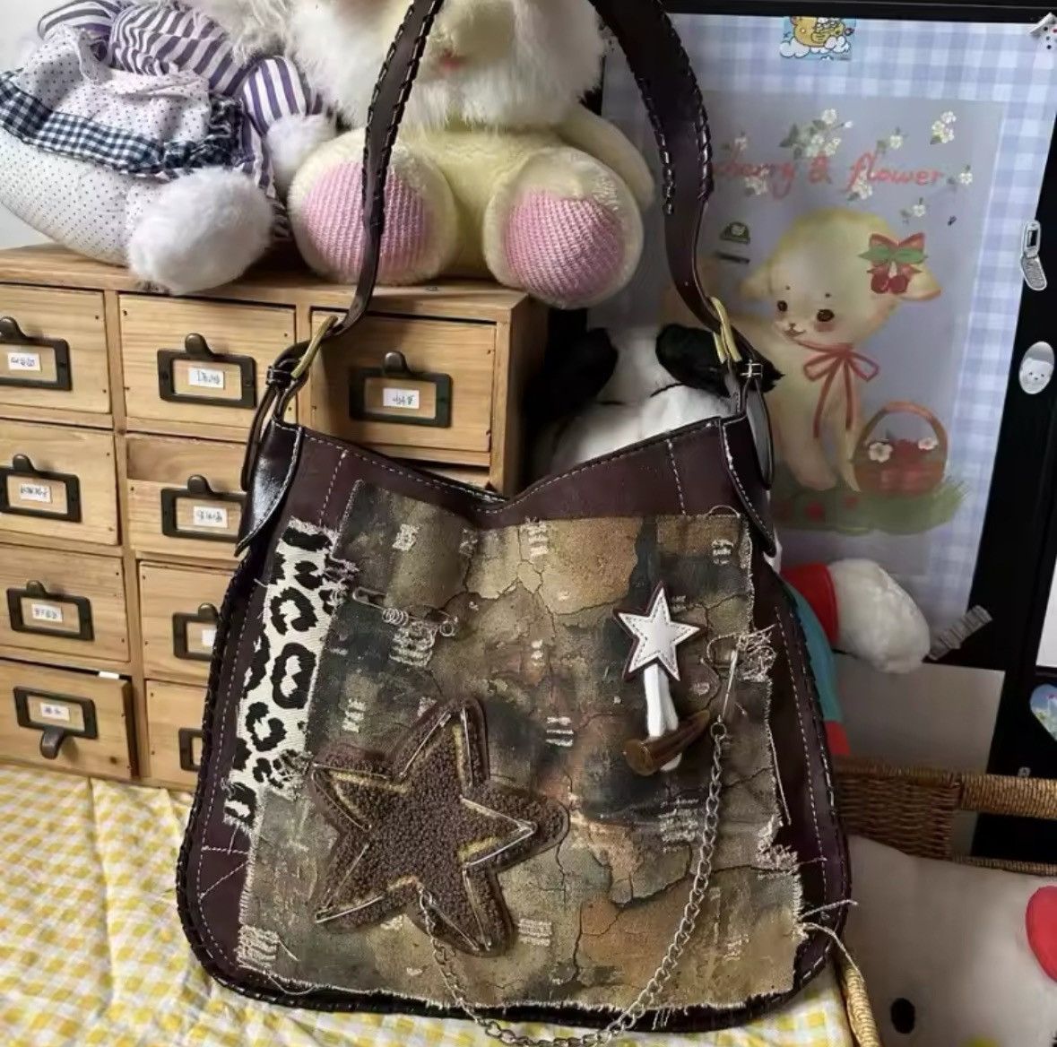 Japanese Brand Street Patchwork Large Capacity Female Handbag Size ONE SIZE - 1 Thumbnail