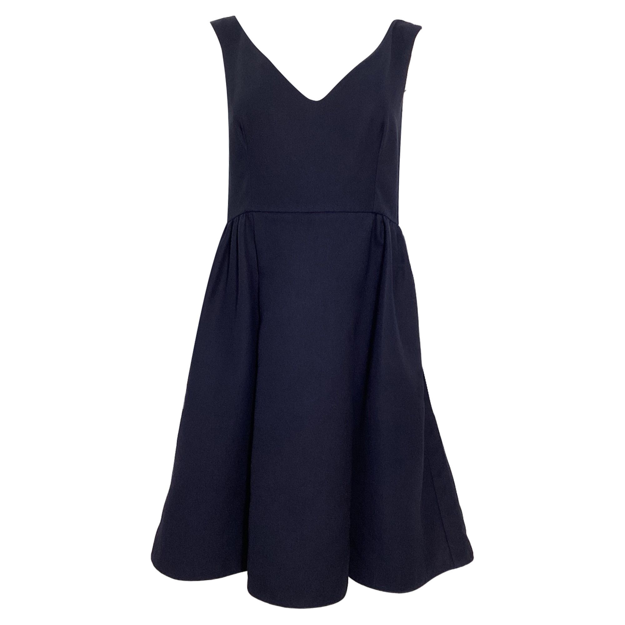 RED Valentino RED Valentino Sleeveless Dress w/ Pockets in Navy Blue Polye Size XS / US 0-2 / IT 36-38 - 1 Thumbnail