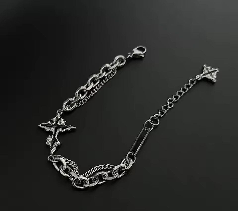 Jewelry Gothic Punk Cross Chain Bracelet Size ONE SIZE - 5 Thumbnail