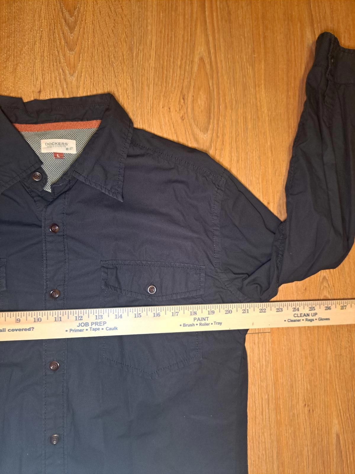 Dockers Dockers Outdoors Button Up Shirt Mens Large Black Cotton Size US L / EU 52-54 / 3 - 5 Thumbnail