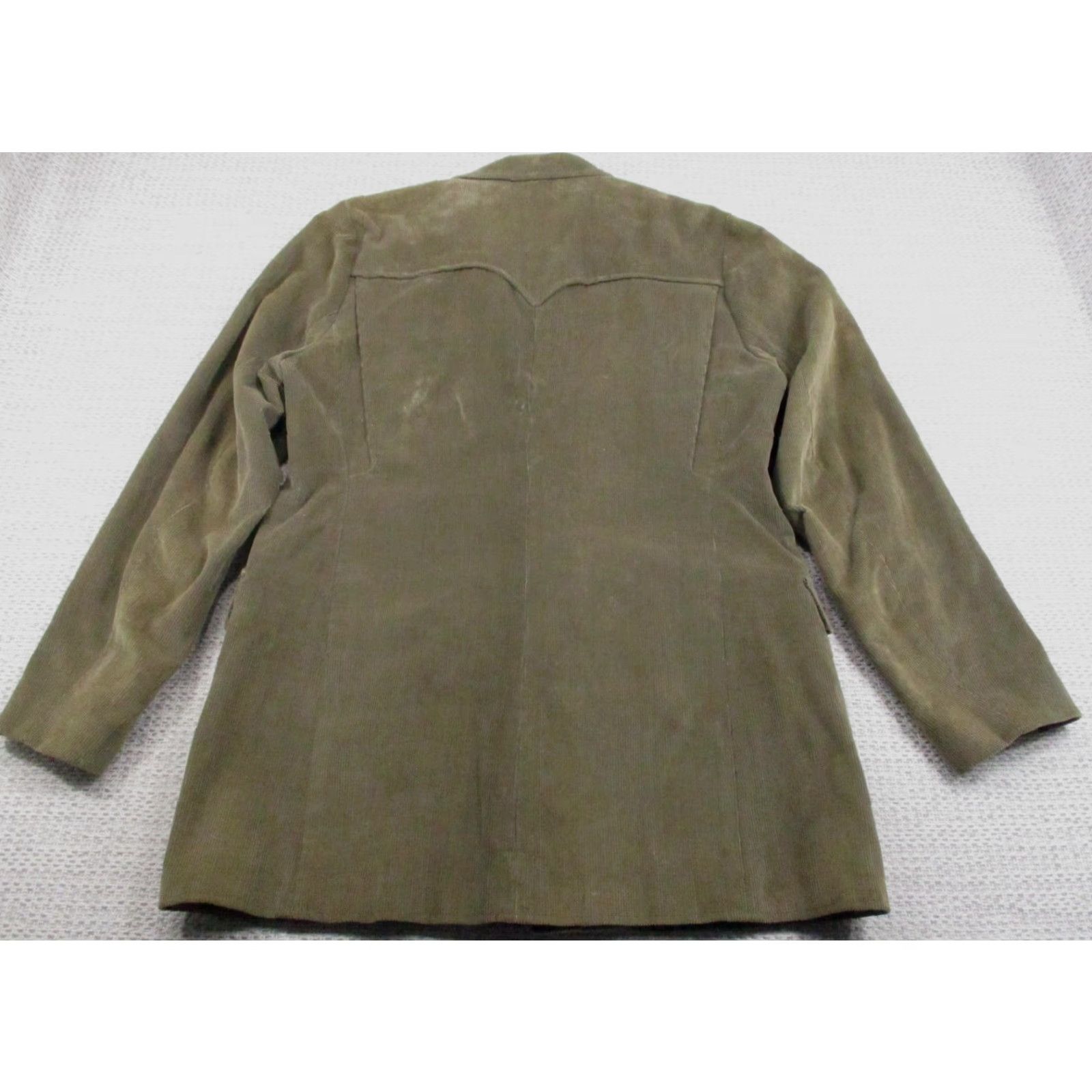 Vintage VINTAGE Pioneer Wear Jacket Mens 42L Corduroy Western Sport Coat Long Green Olive Brown 70s Mens Size US XS / EU 42 / 0 - 5 Thumbnail