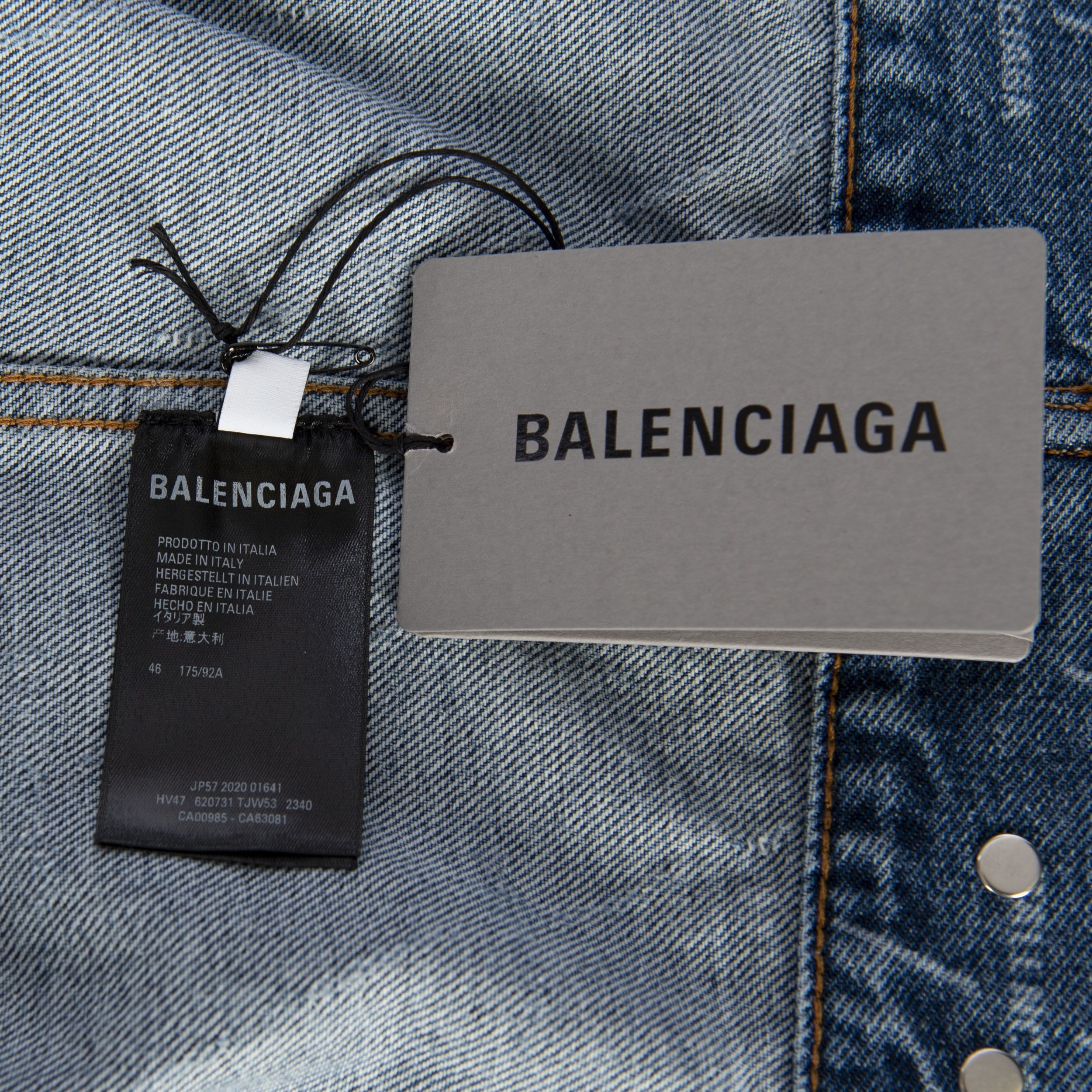 Balenciaga Large Fit Jacket In Stonewashed Blue Lasered Denim Size 50 Size US M / EU 48-50 / 2 - 11 Thumbnail