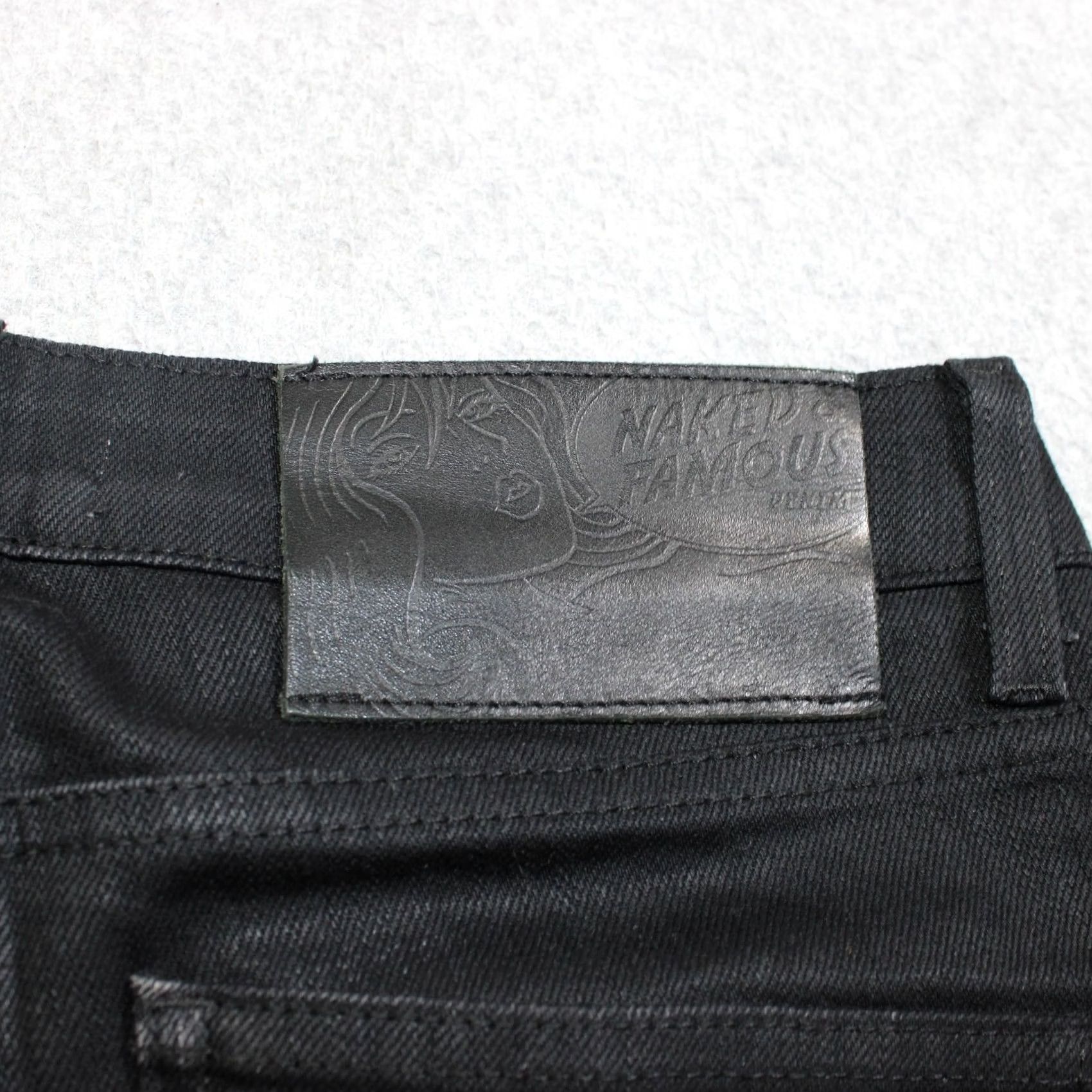 Vintage Naked & Famous Denim Jeans Mens 30x27 Black Straight Japanese Denim Pants Heritage Slim Tapered Five-Pocket Zip Fly Size US 30 / EU 46 - 6 Thumbnail