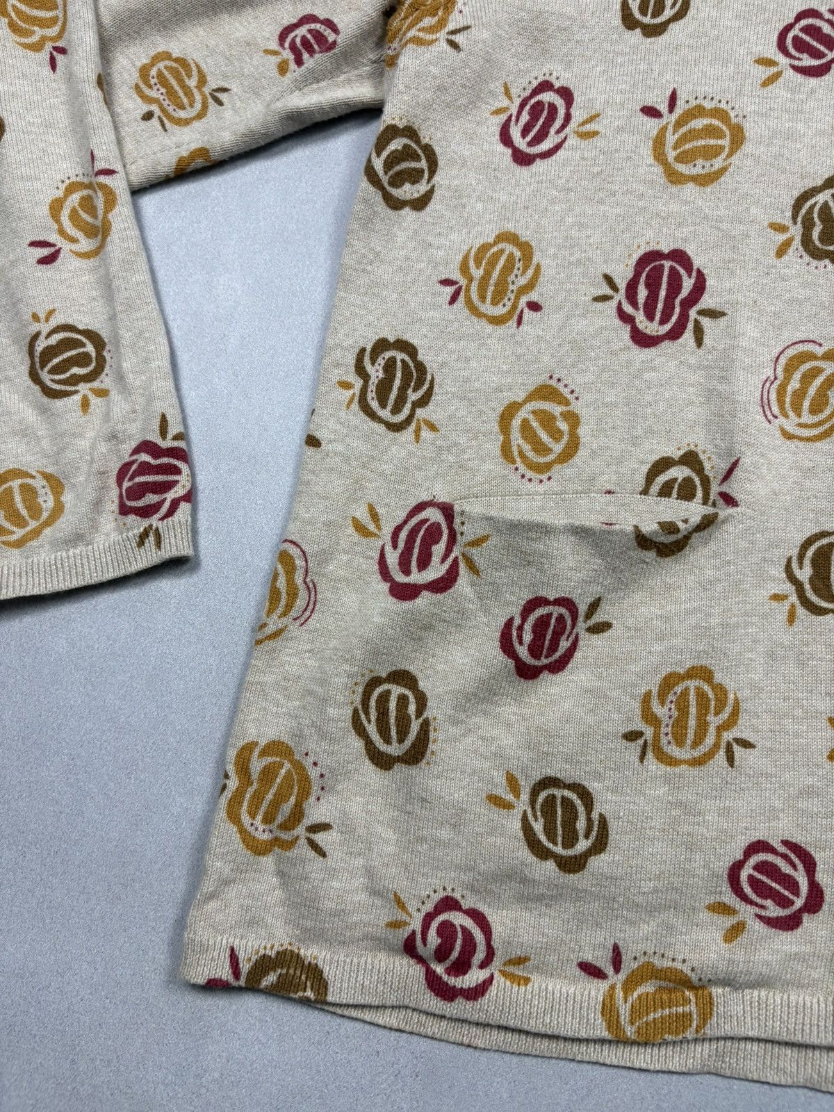Other Gudrun Sjödén Floral Pattern Cardigan Organic Cotton Beige L Size US L / EU 52-54 / 3 - 5 Thumbnail